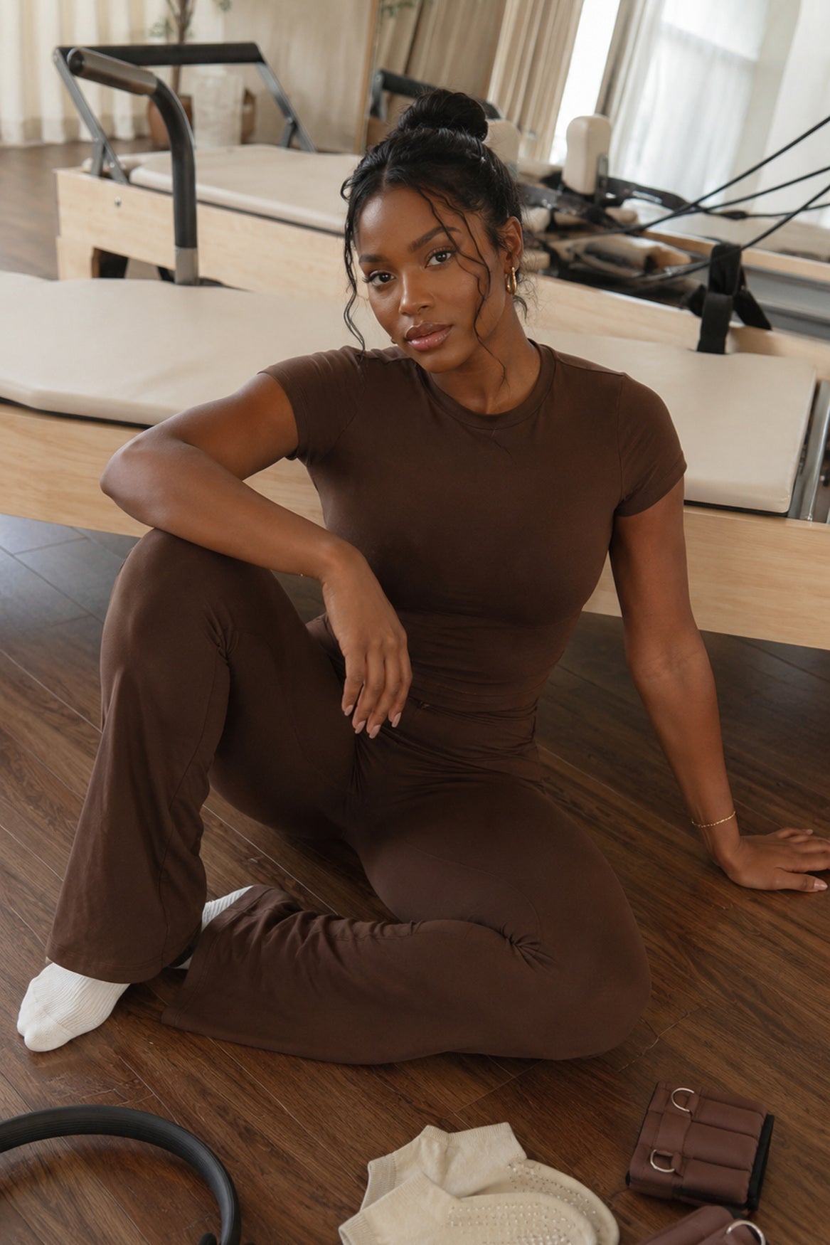 Fitted T-shirt | Brown.
