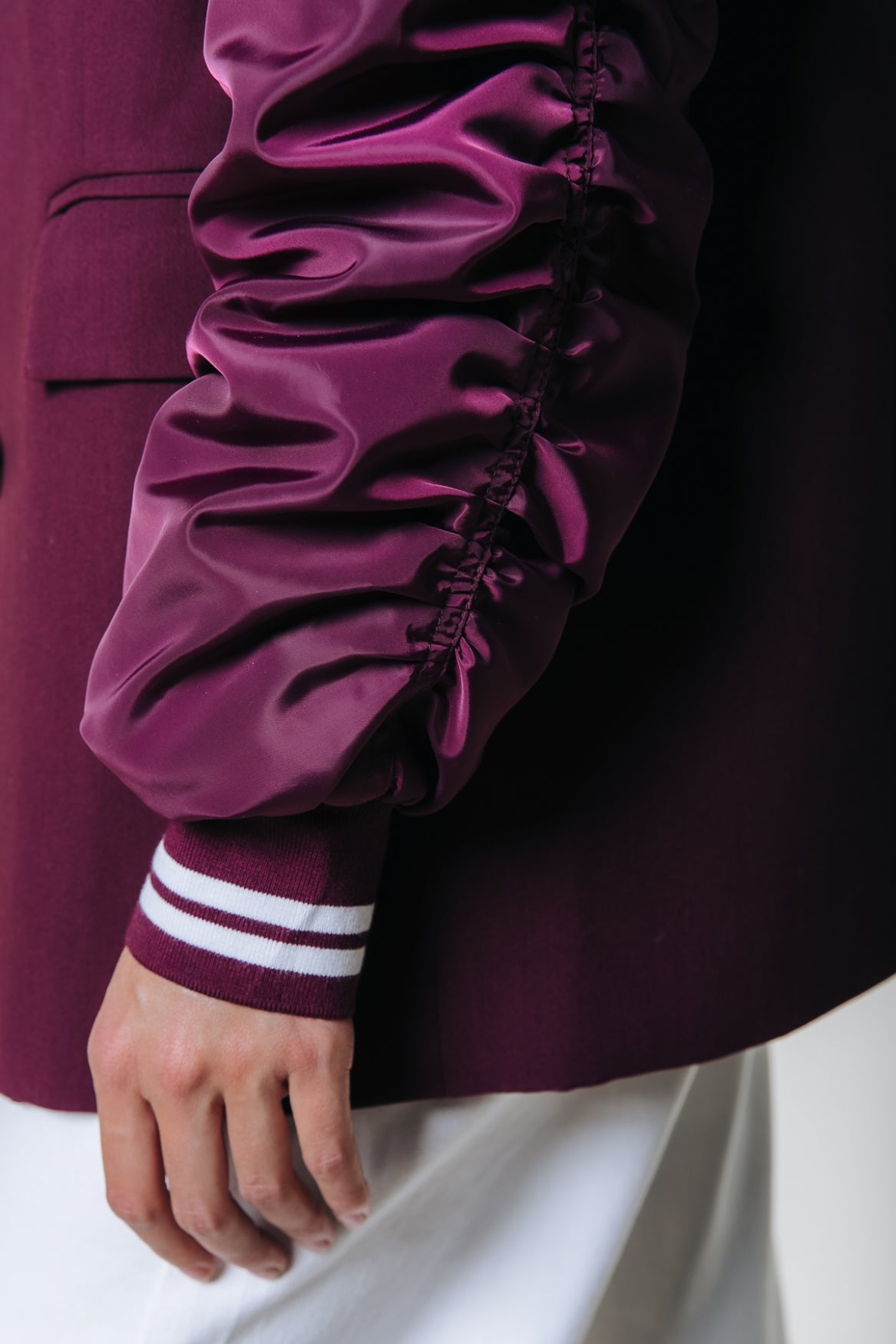 Gemma Contrast Blazer | Merlot Red