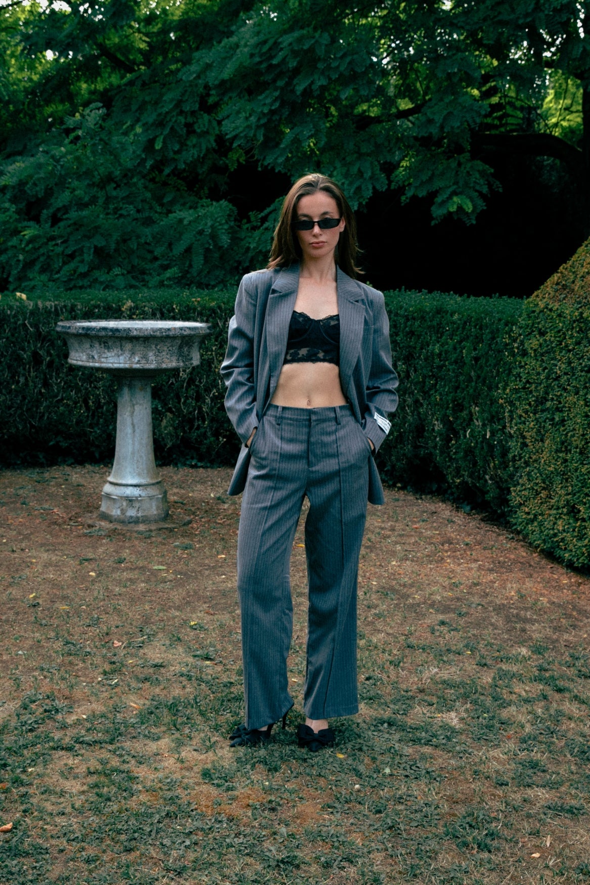 Jesra Stripe Blazer | Grey