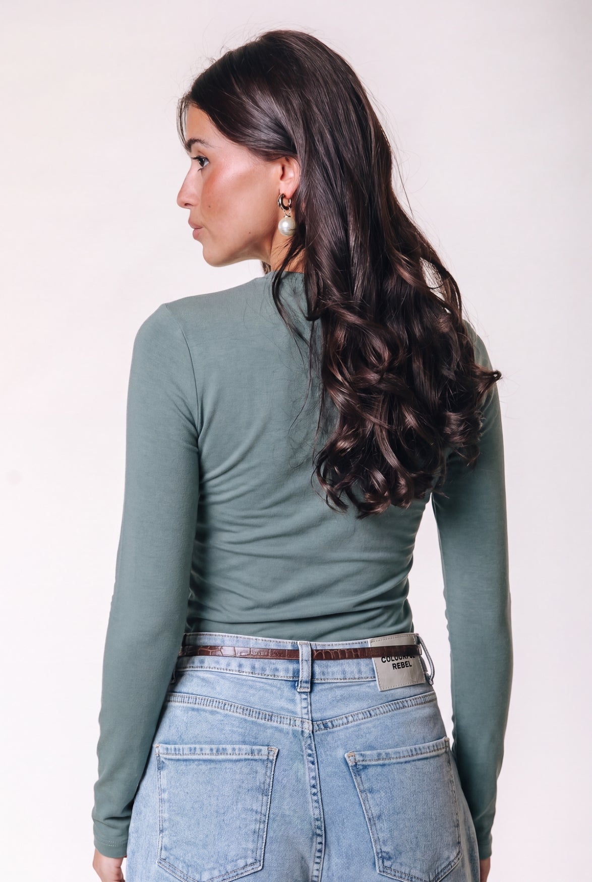 Fitted Longsleeve Top | Olive Green