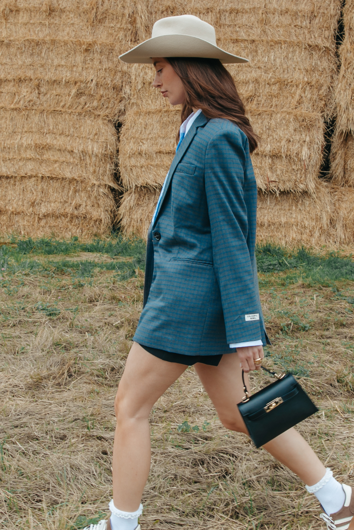 Mimmi Two Tone Blazer | Grey/Blue