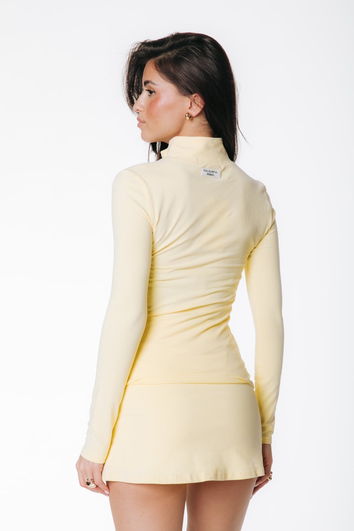 Fitted Zip Top | Soft yellow