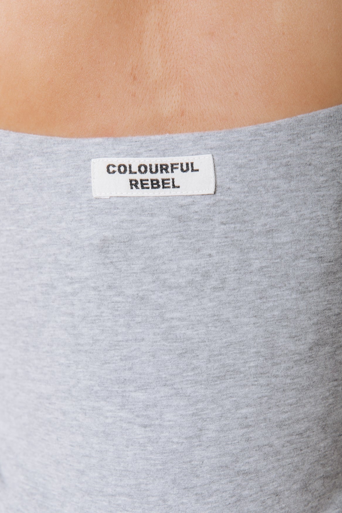 Fitted Strap Top | Medium gray melange