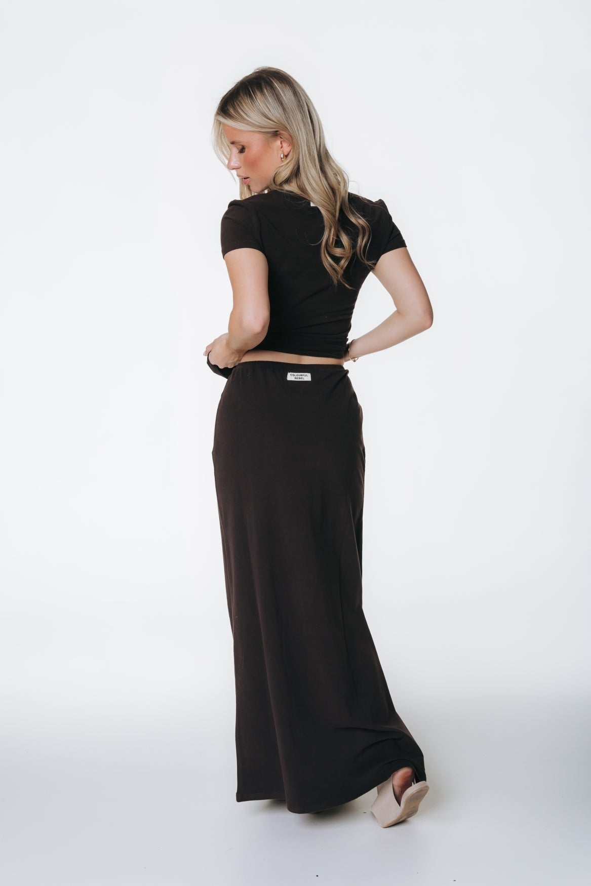 Fitted Maxi Skirt | Darkest Brown