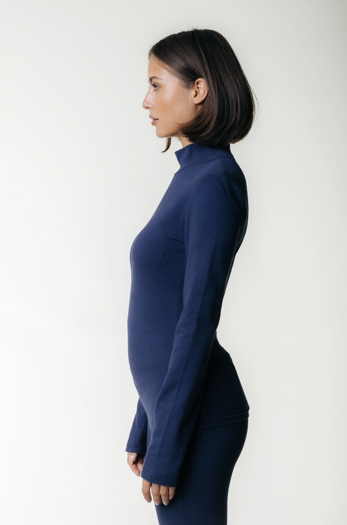 Uni Fitted Turtleneck Top | Peacoat Blue