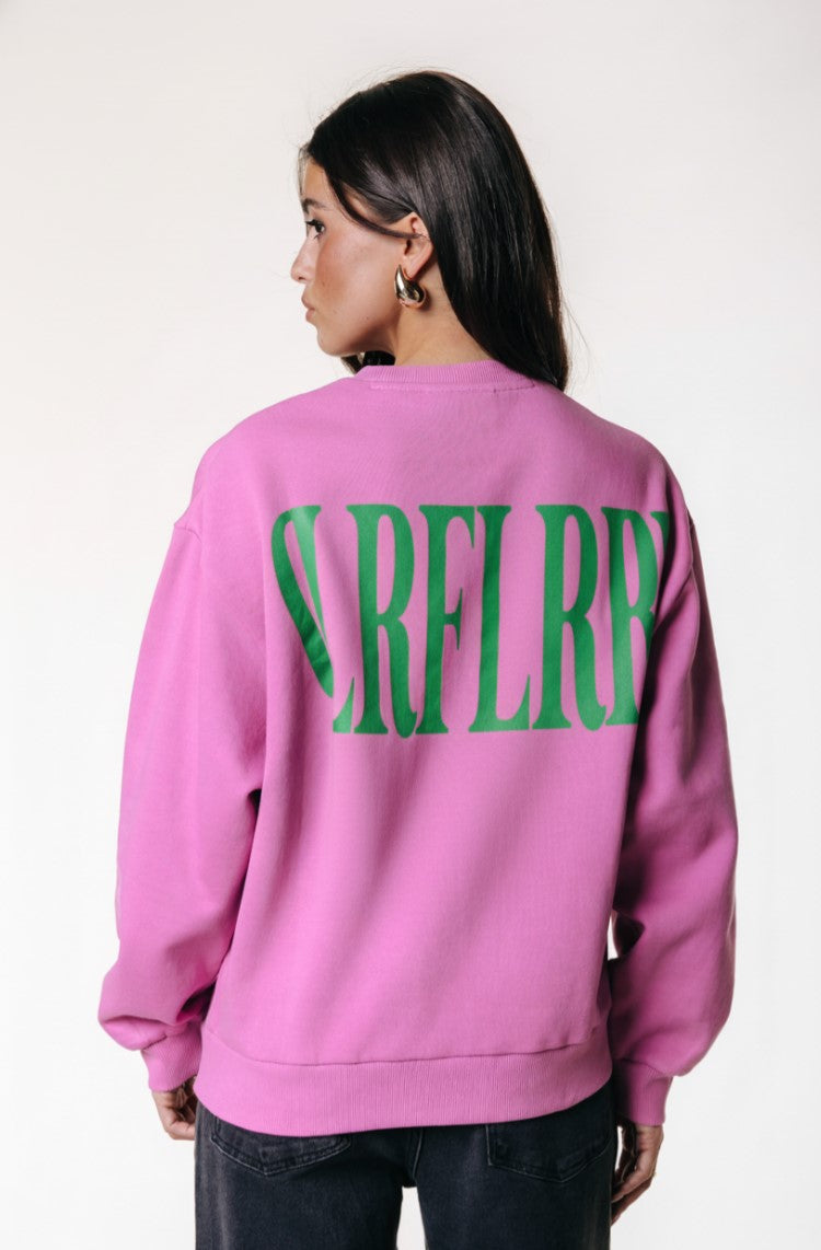 CR Big Logo Dropped Shoulder Sweatshirt | Candy Pink
