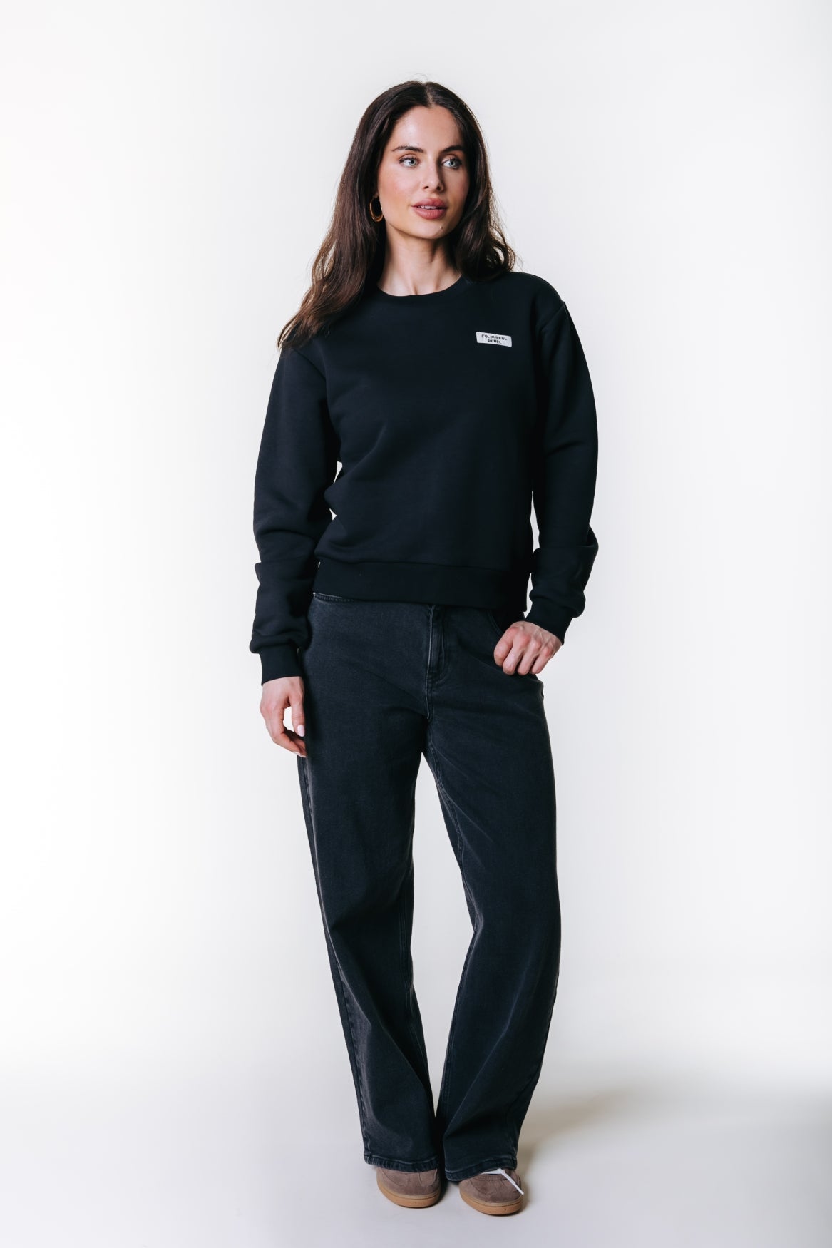 Gaias High Rise Denim | Dark grey denim