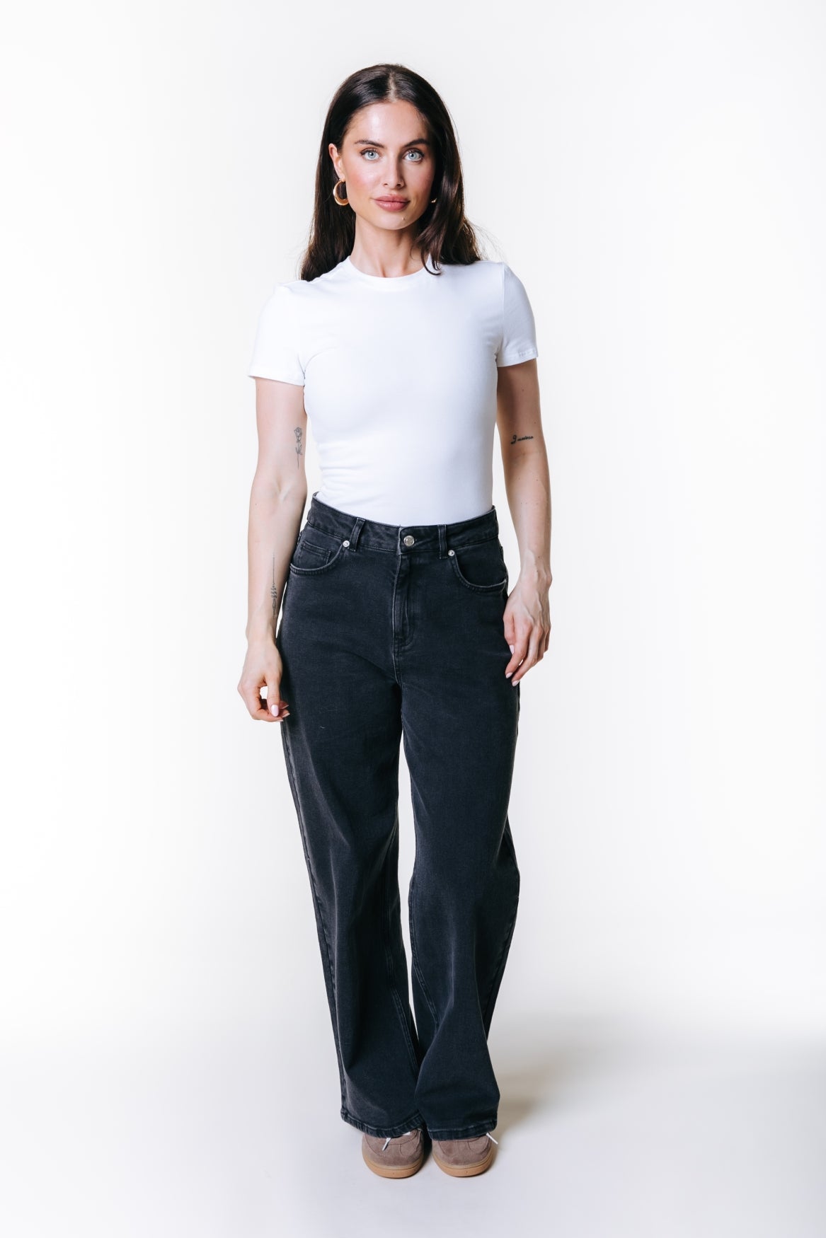 Gaias High Rise Denim | Dark grey denim