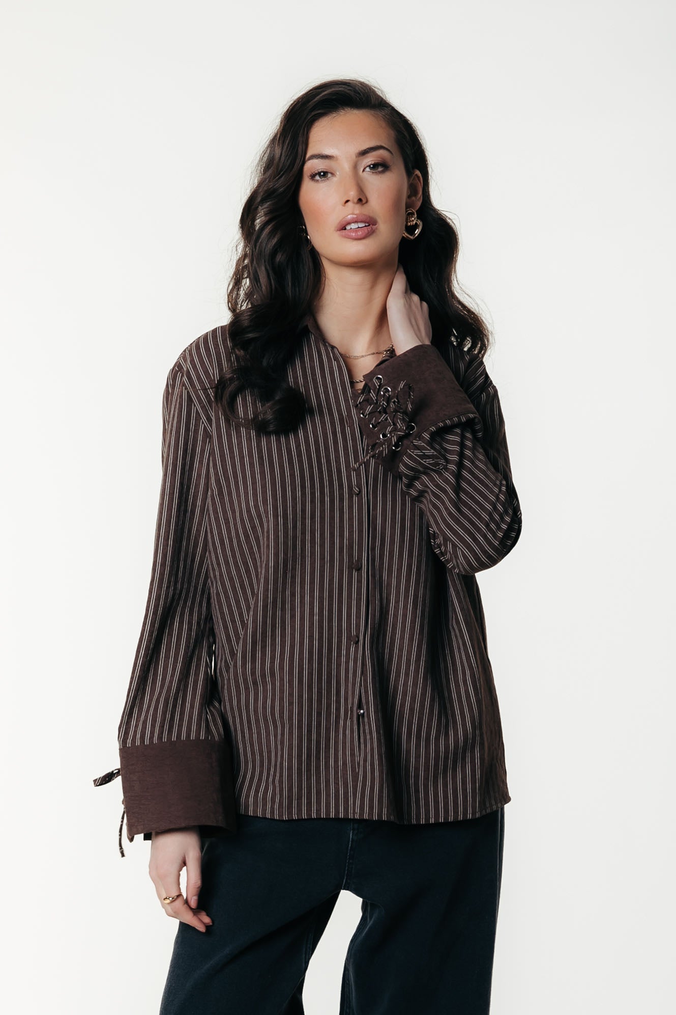 Illy Striped Blouse | Brown