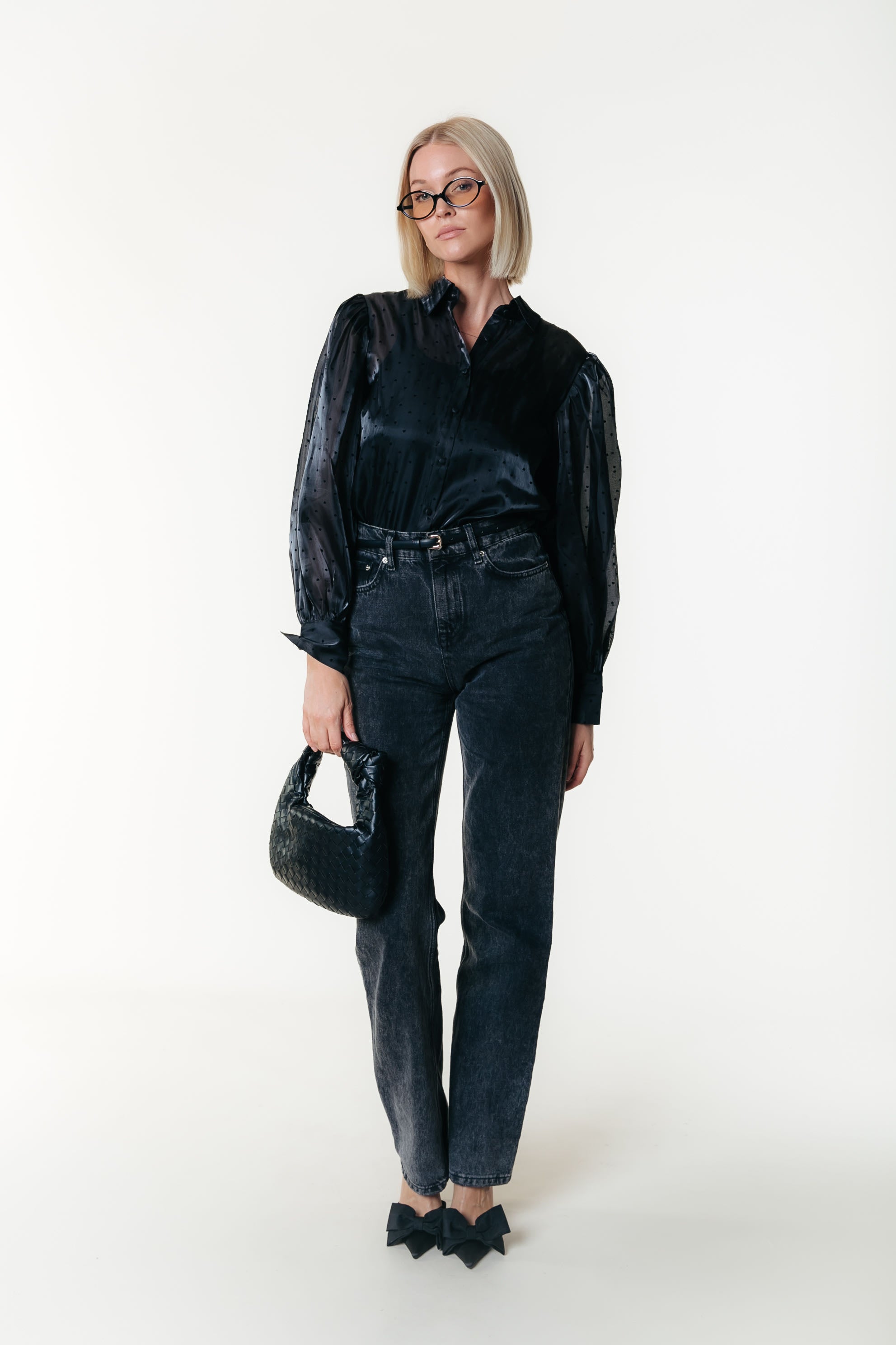 Celine Heart Blouse | Black