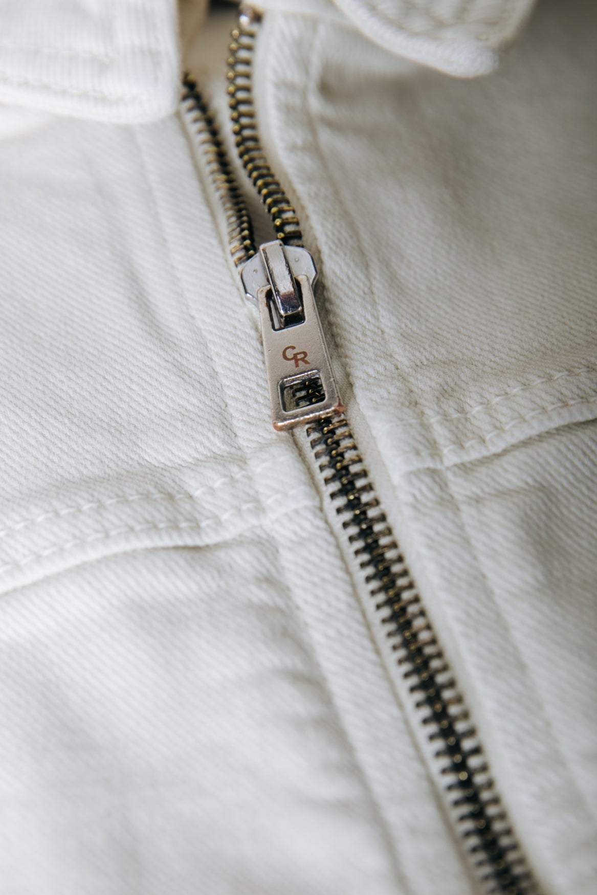 Olaine Braided Sleeve Denim Blouse | Beige