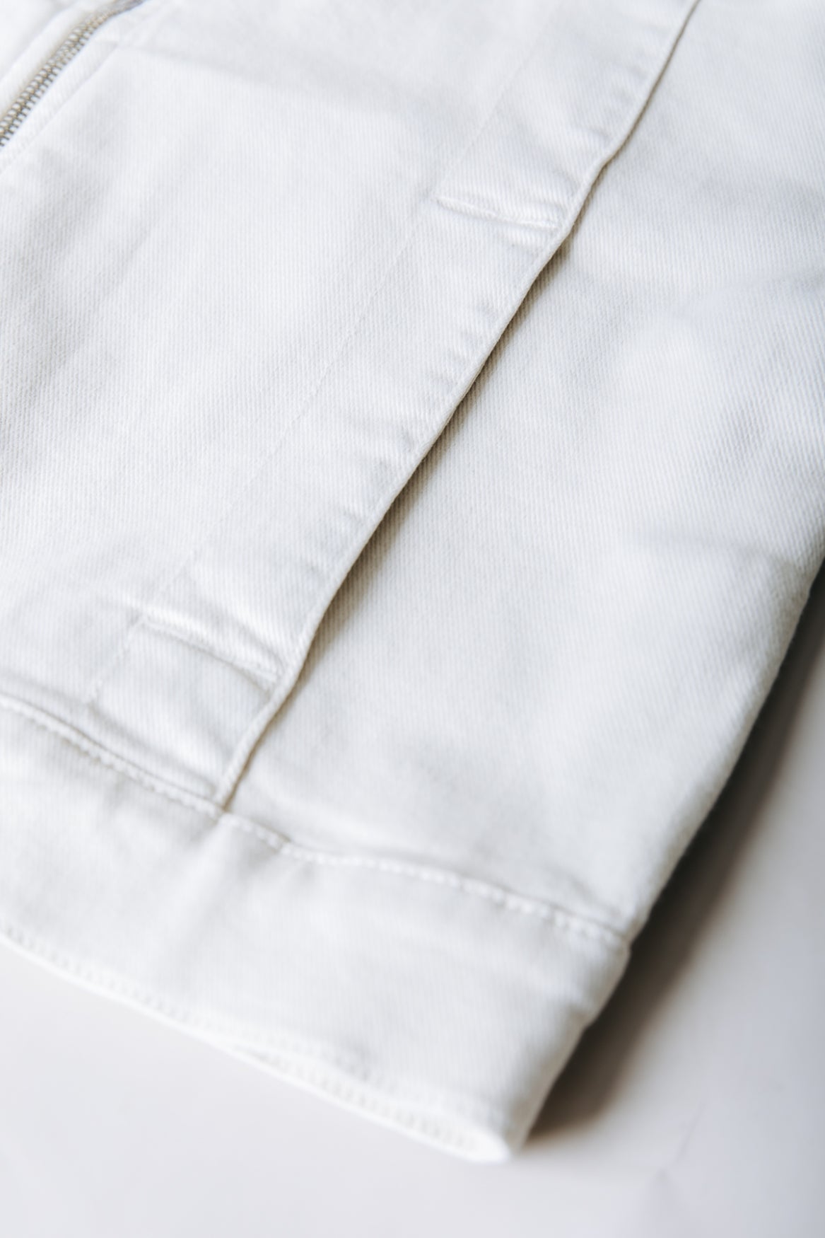 Olaine Braided Sleeve Denim Blouse | Beige