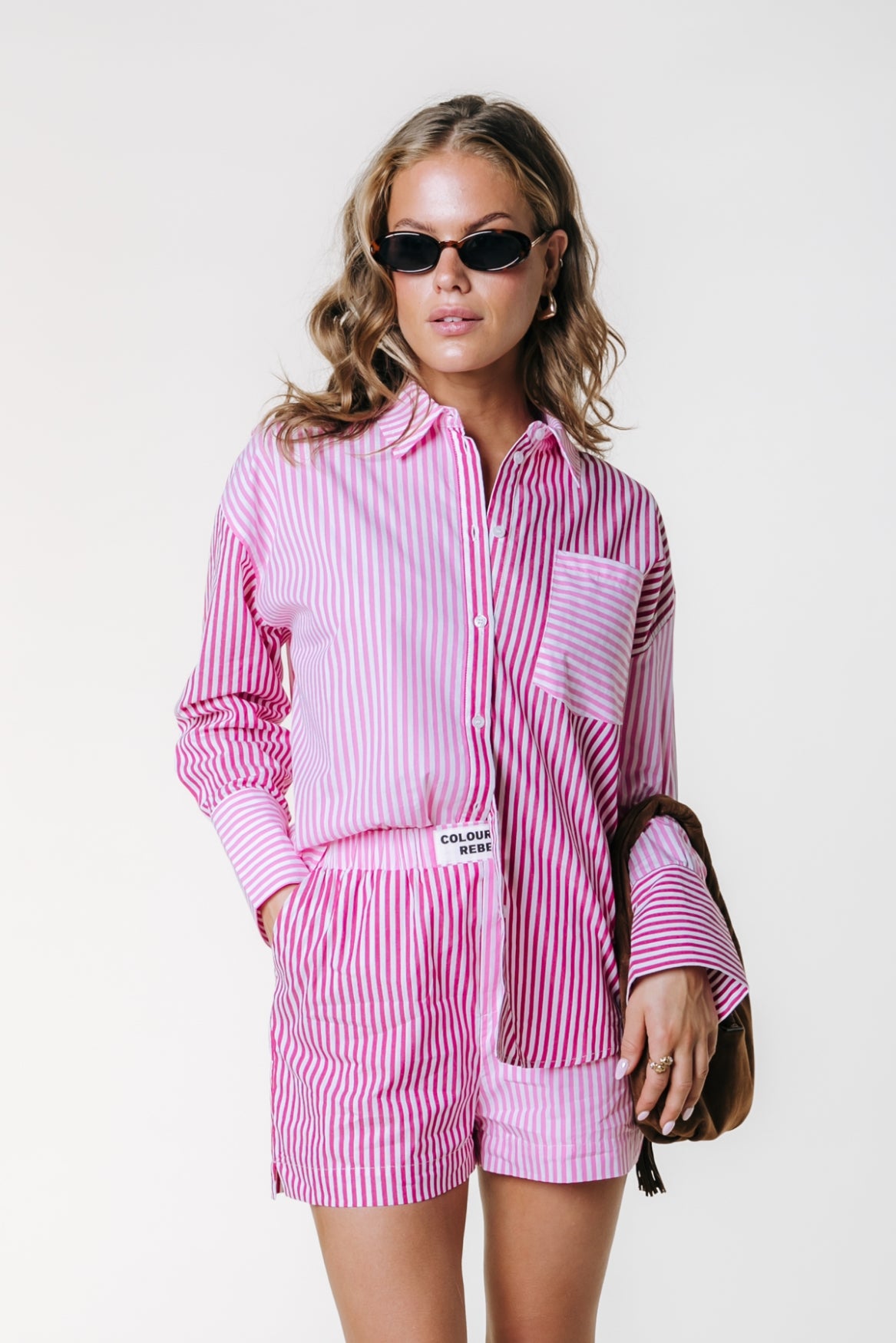 Talia Stripe Blouse | Light pink