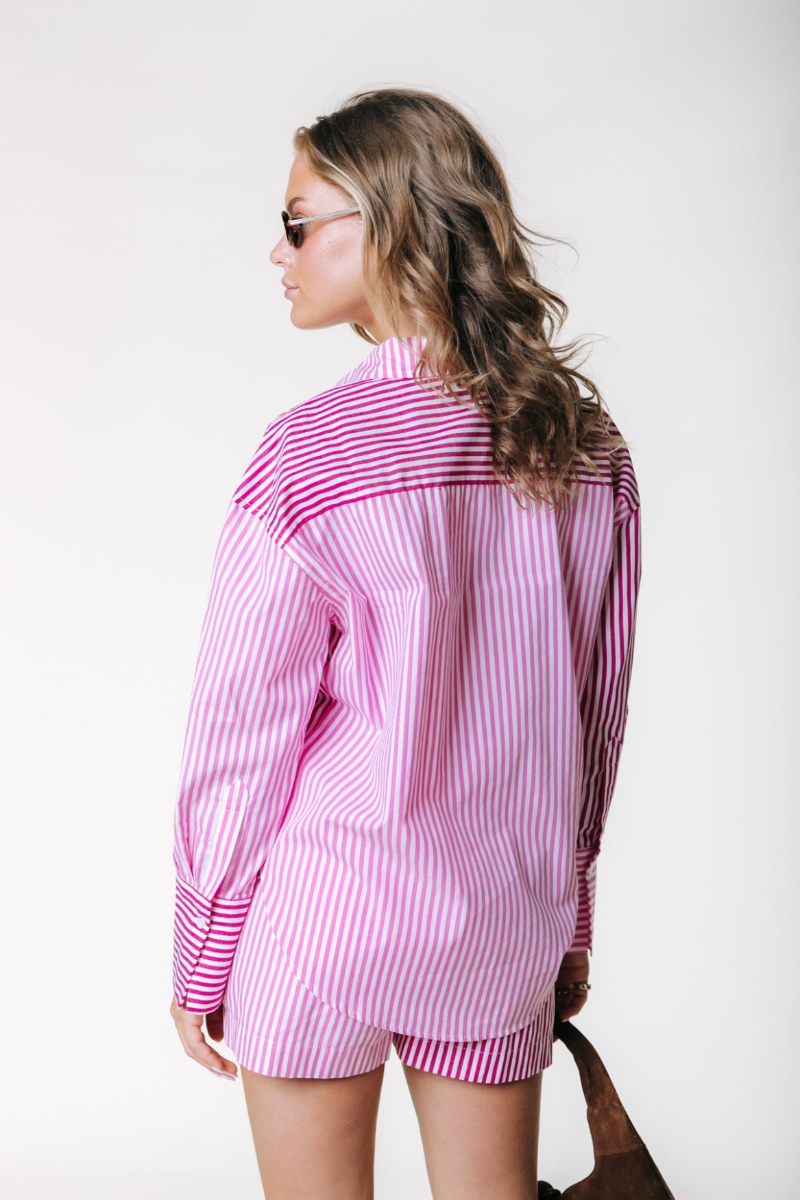 Talia Stripe Blouse | Light pink