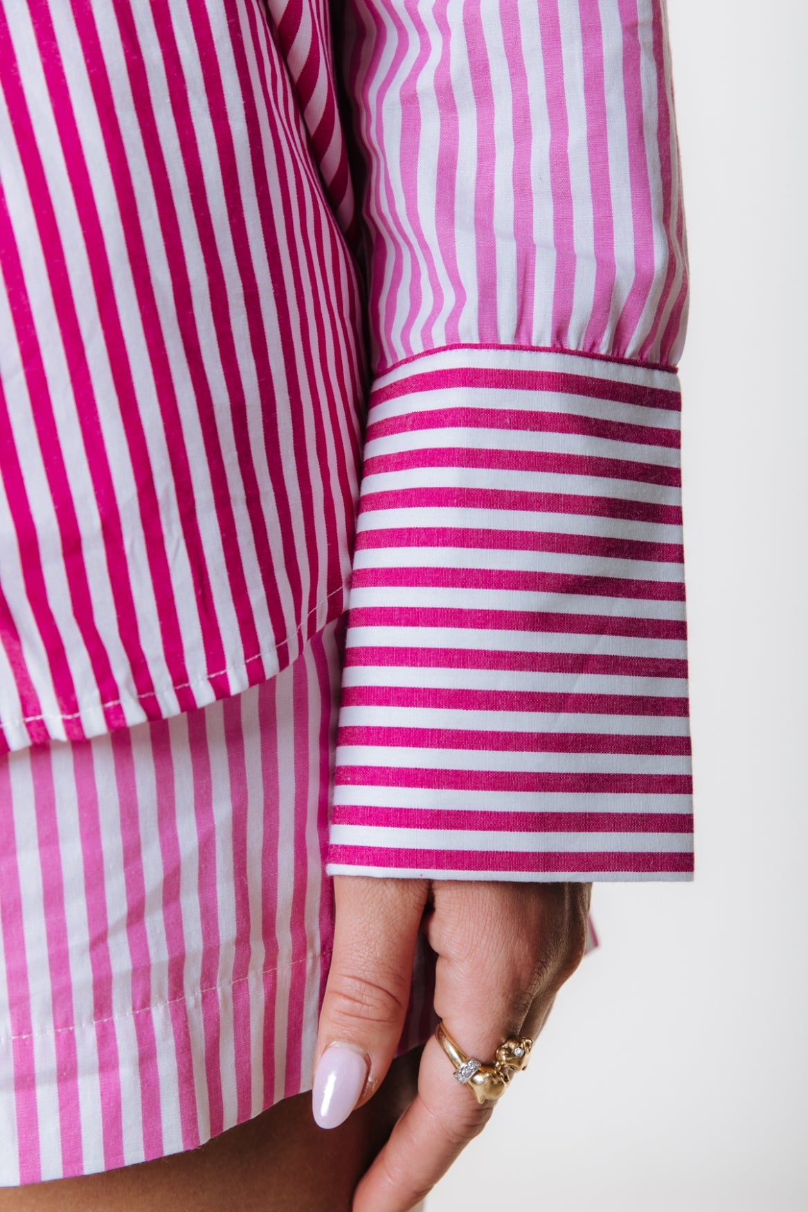 Talia Stripe Blouse | Light pink