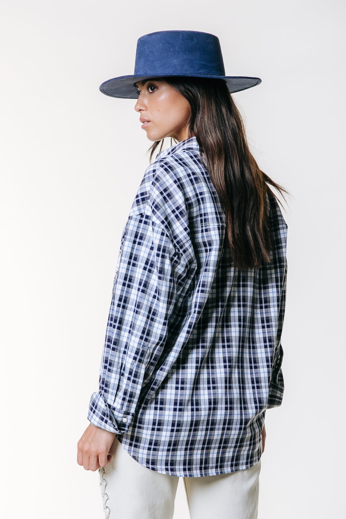 Talia Check Logo Blouse | Multicolor