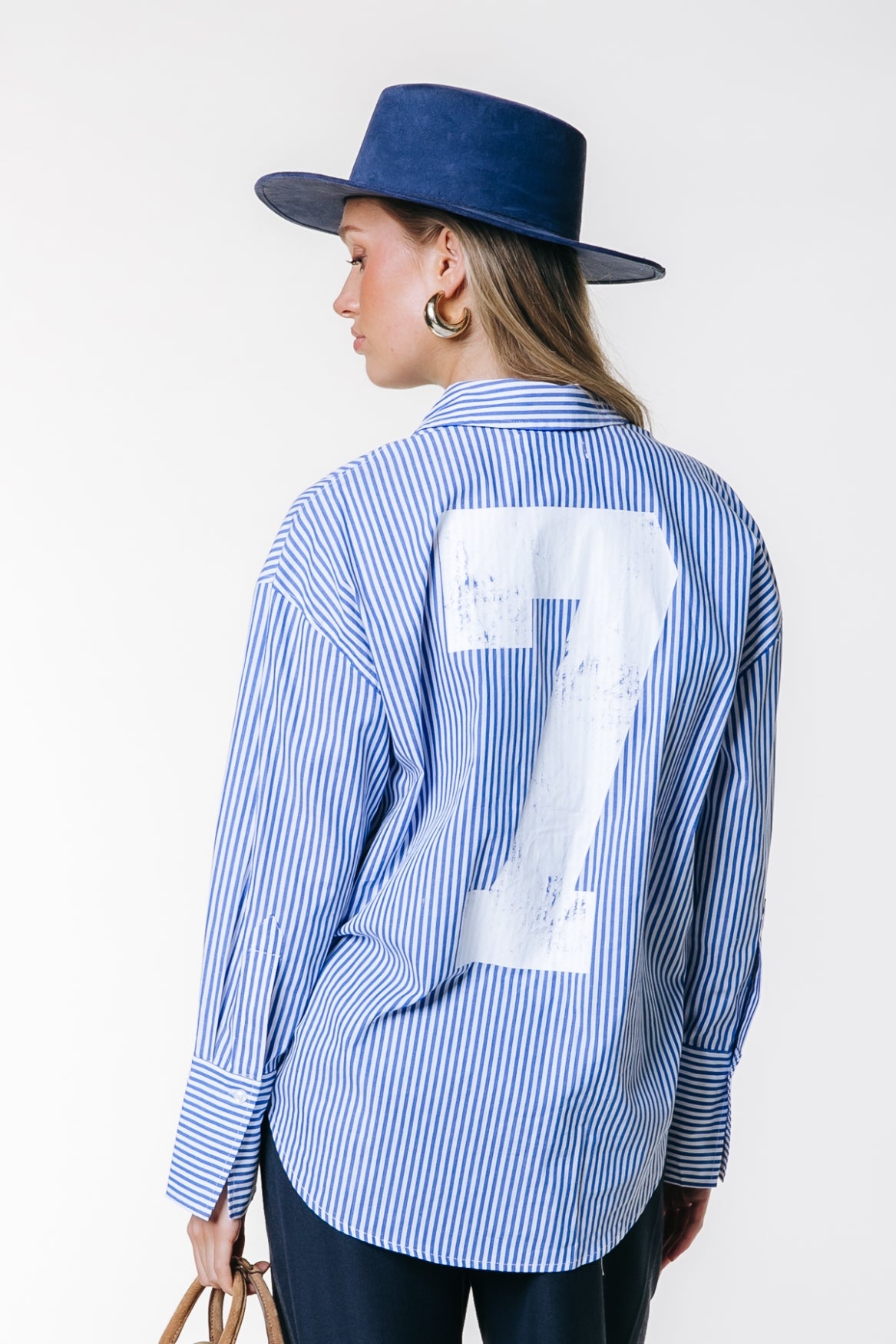 Talia Striped Blouse | White/ Blue