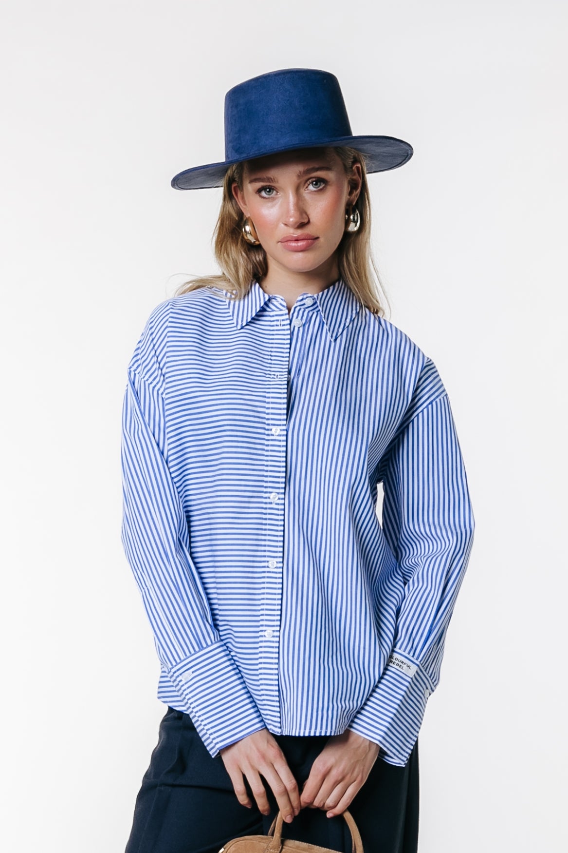 Talia Striped Blouse | White/ Blue