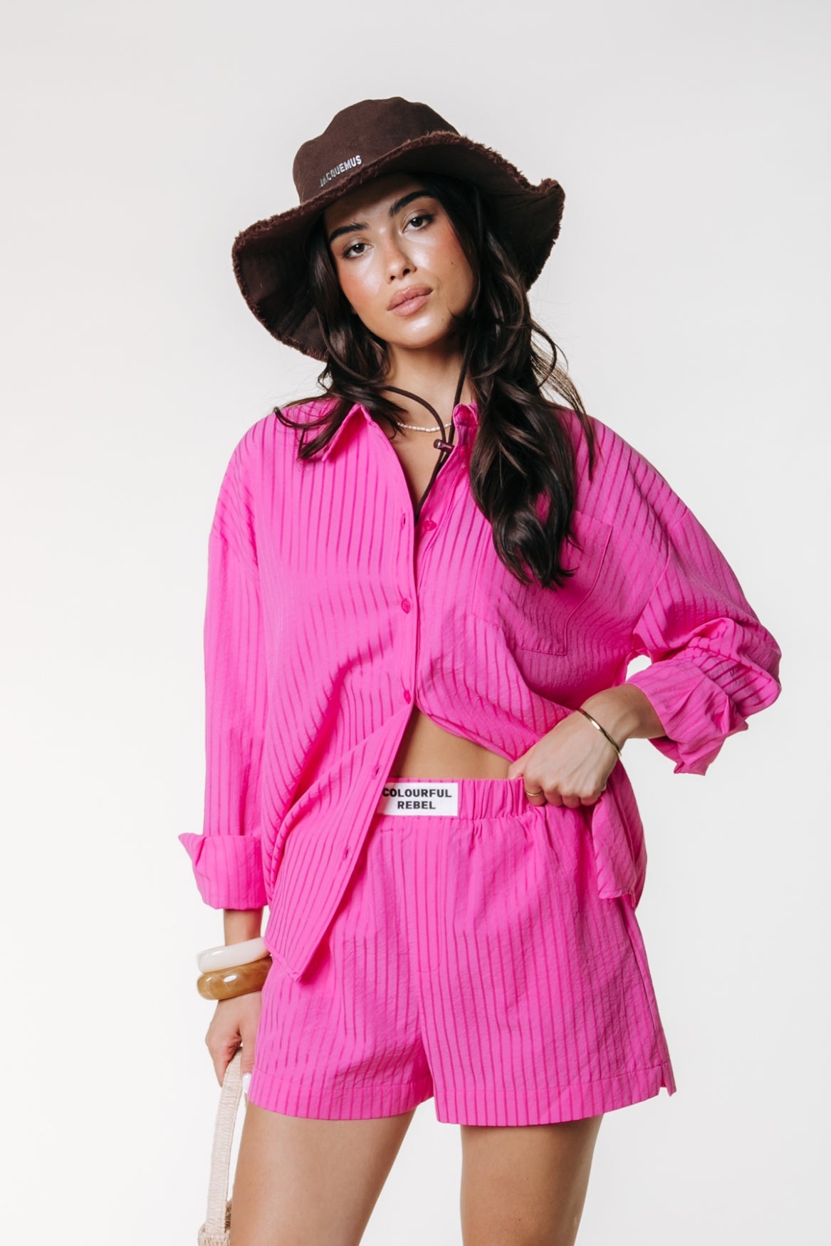 Moon Stripe Bluse | Leuchtorange
