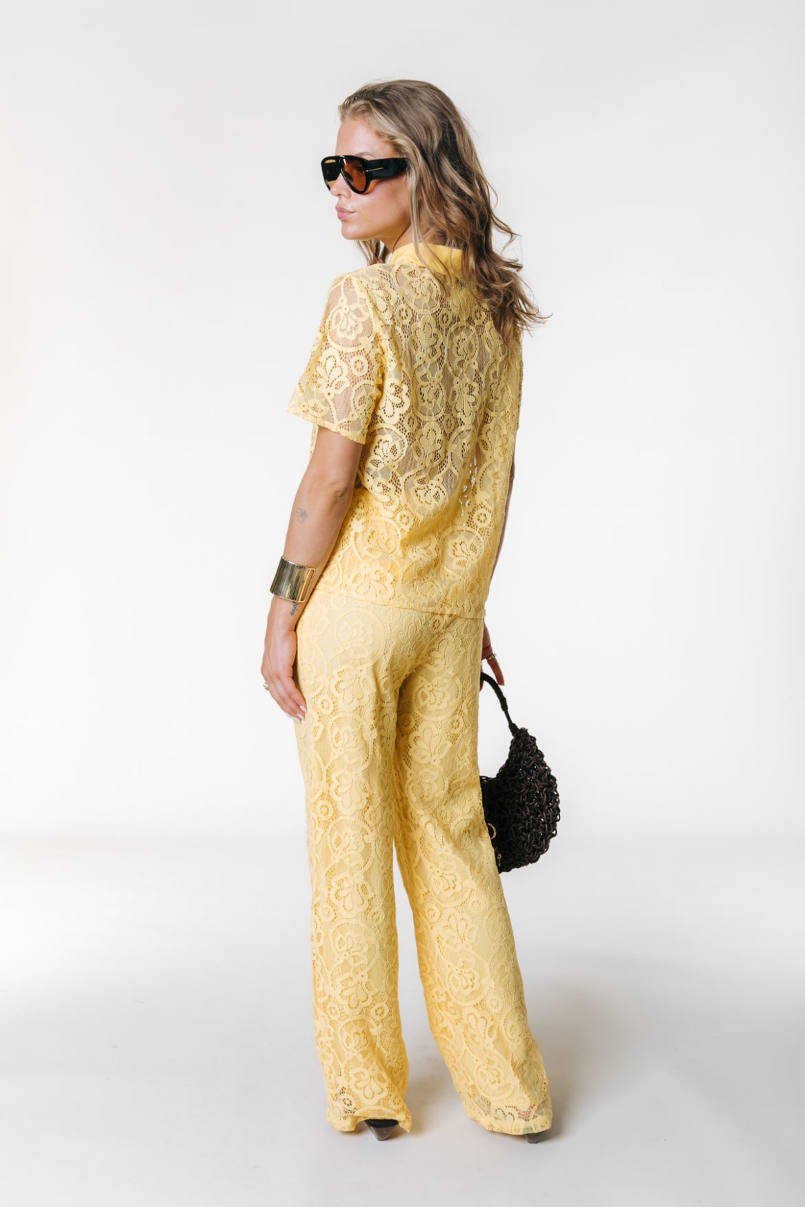 Giulia Lace Resort Shirt | Warm yellow