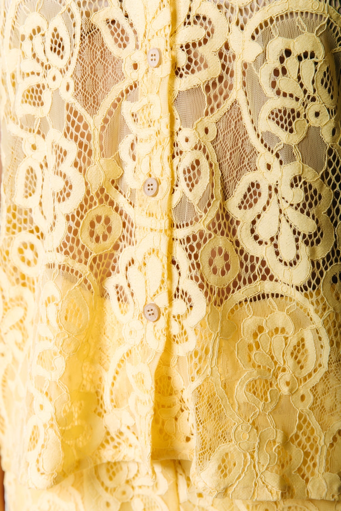 Giulia Lace Resort Shirt | Warm yellow