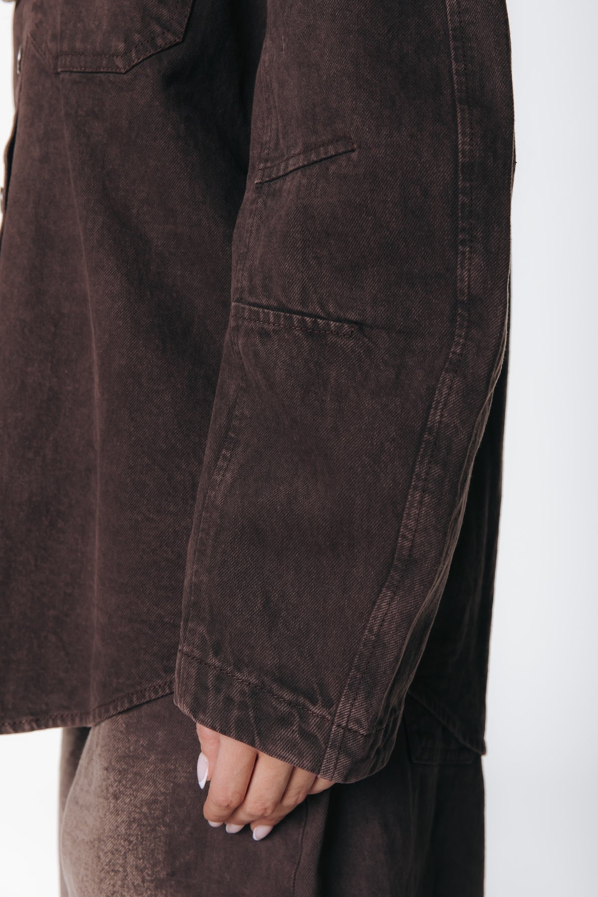 June Barrel Sleeve Blouse | Brown