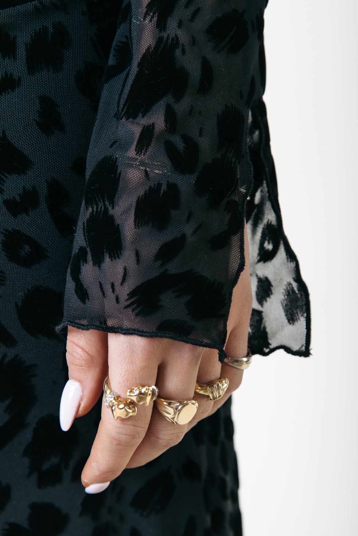 Maude Leopard Mesh Dress | Black