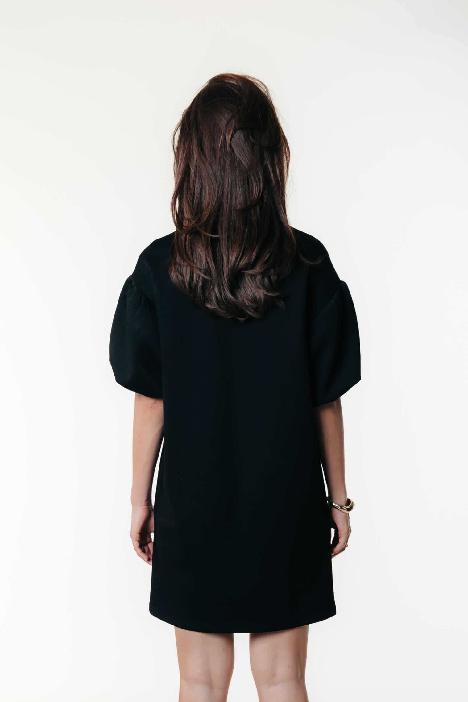 Hannah Balloon Sleeve Dress | Black