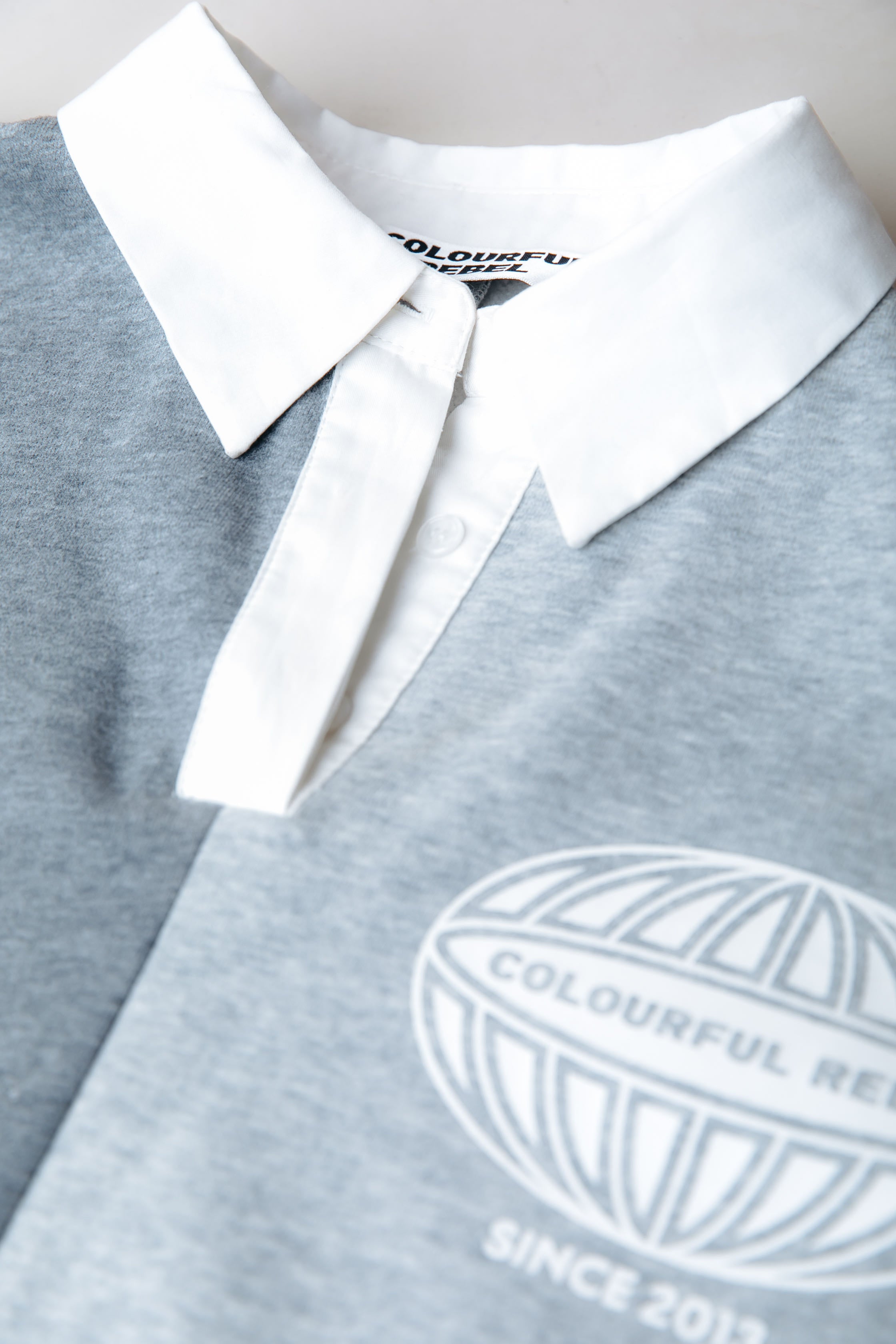 Ninny Polo Sweat Dress | Light grey melange