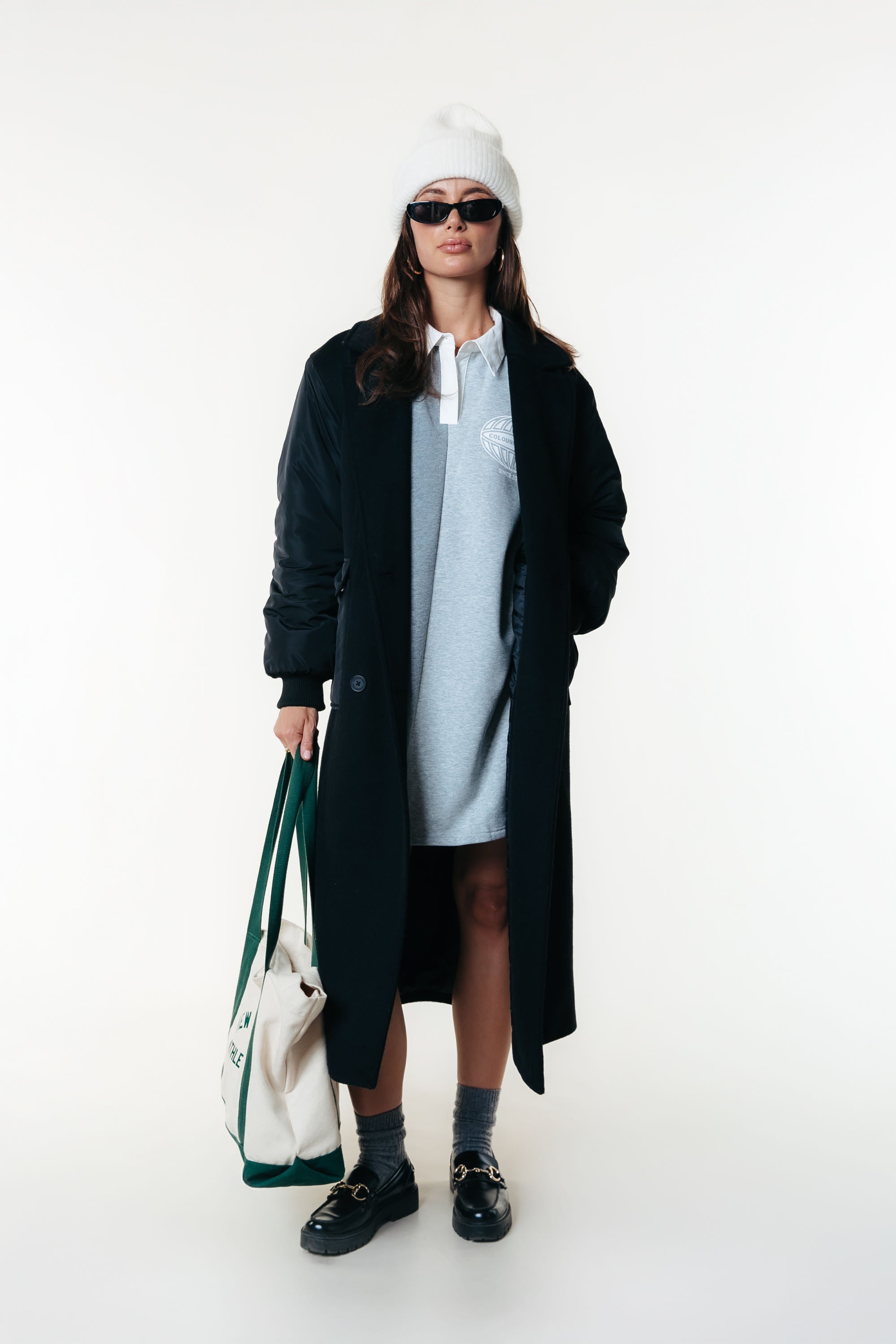 Ninny Polo Sweat Dress | Light grey melange