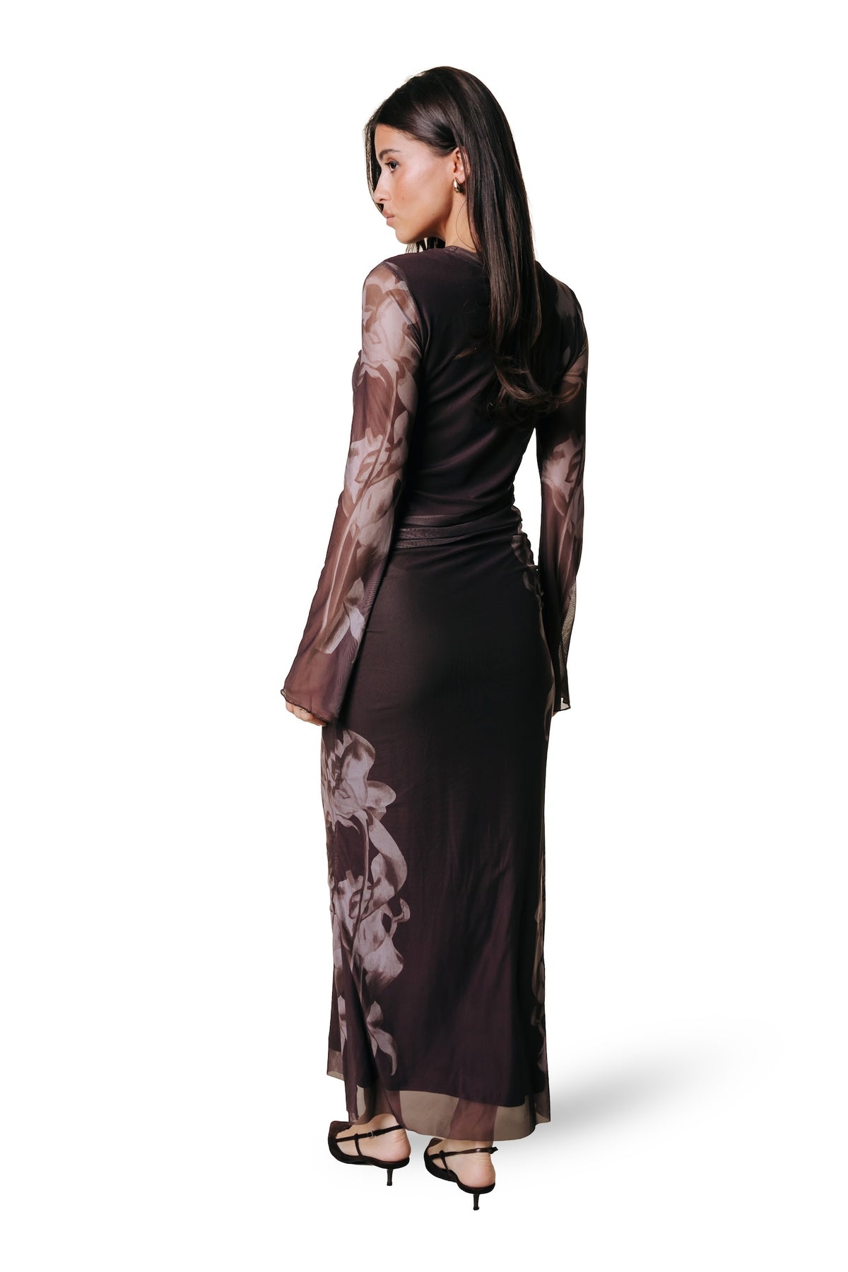 Maude Blumennetzkleid | Braun