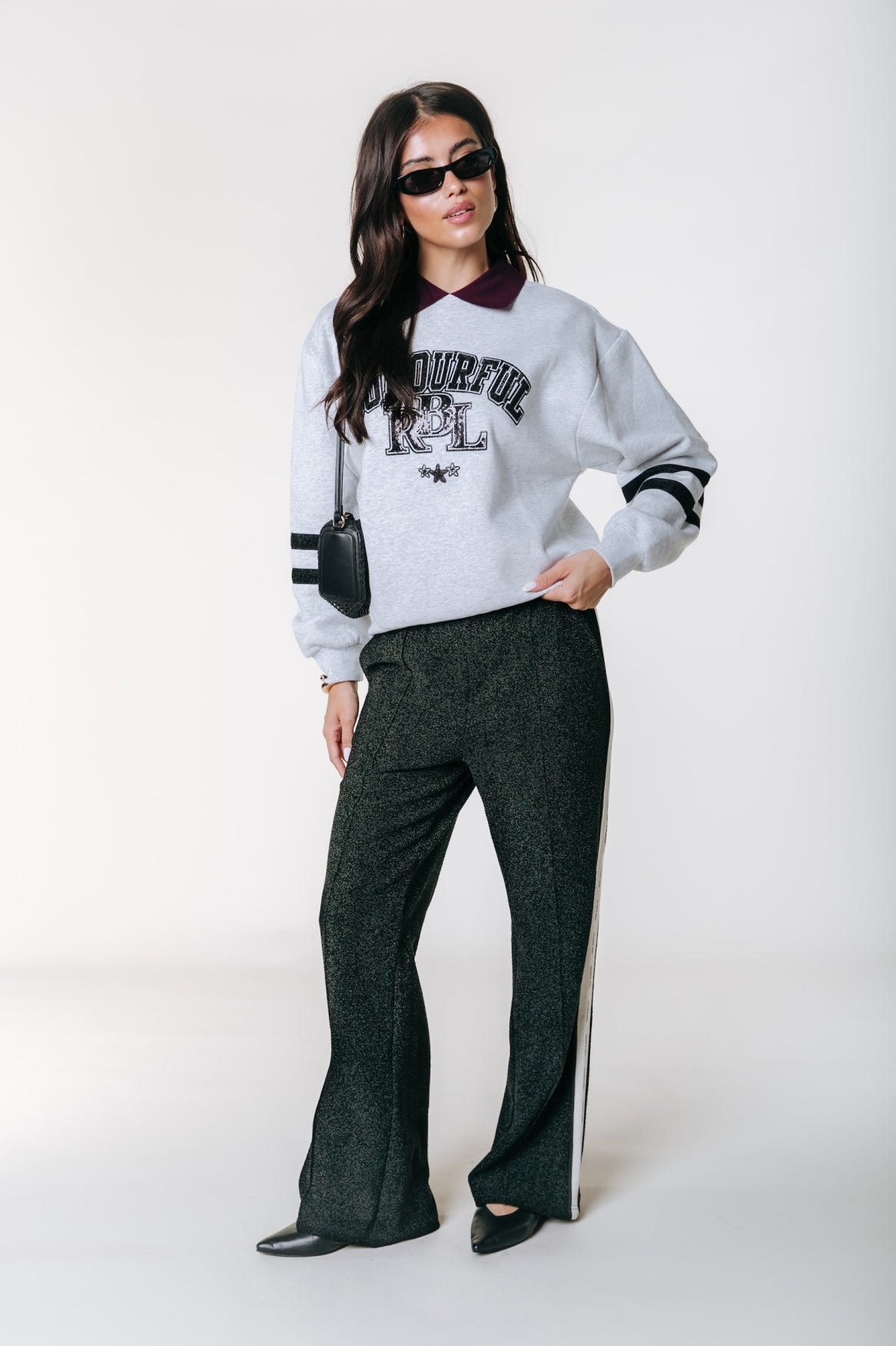 CR Lurex Sweat | Light grey melange