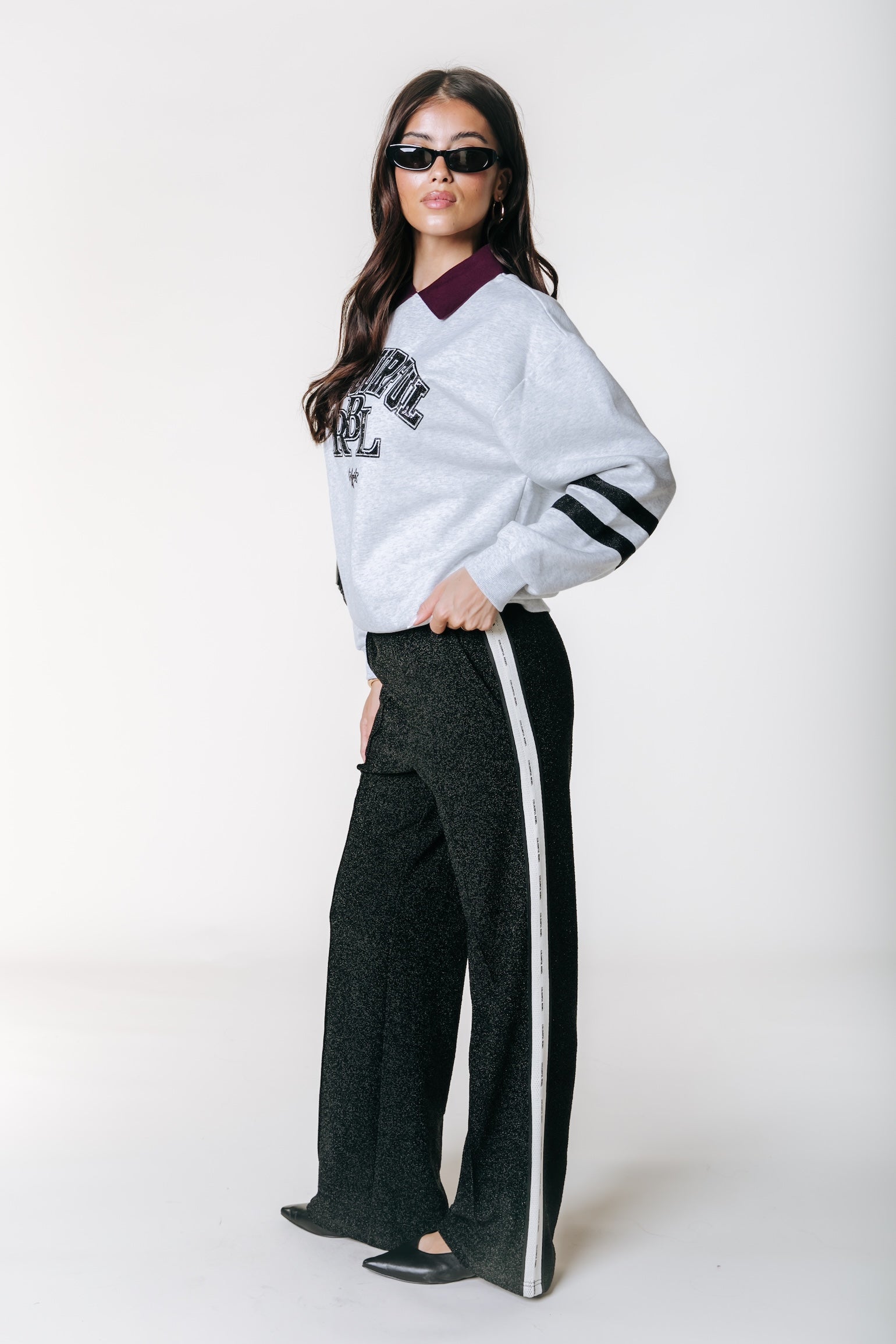 CR Lurex Sweat | Light grey melange