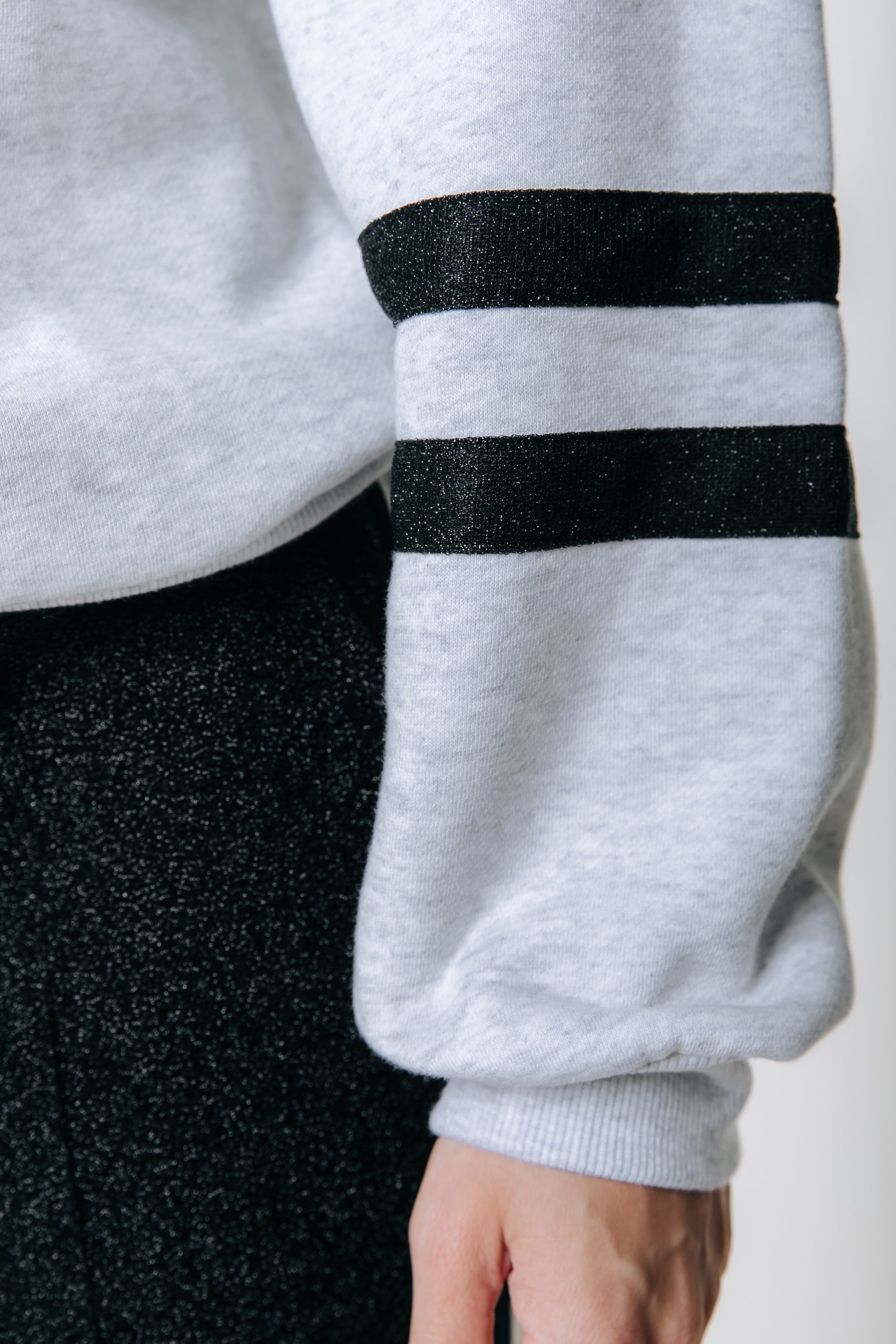 CR Lurex Sweat | Light grey melange