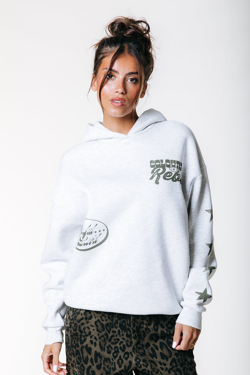 Star Logo Hoodie | Light grey melange