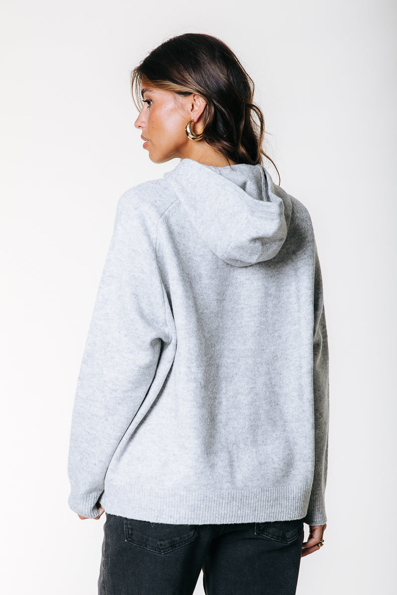 Rebel Knit Hoodie | Light grey melange