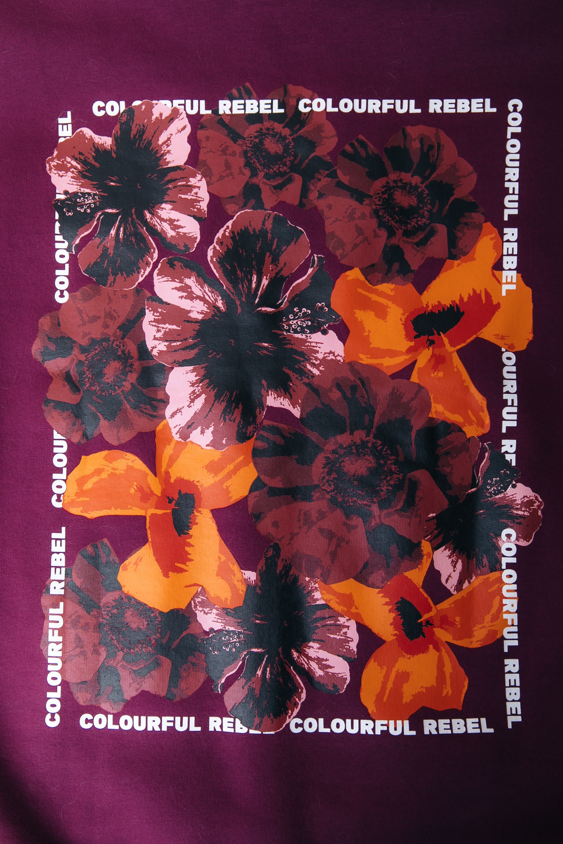 Flower Square Hoodie | Merlot Red