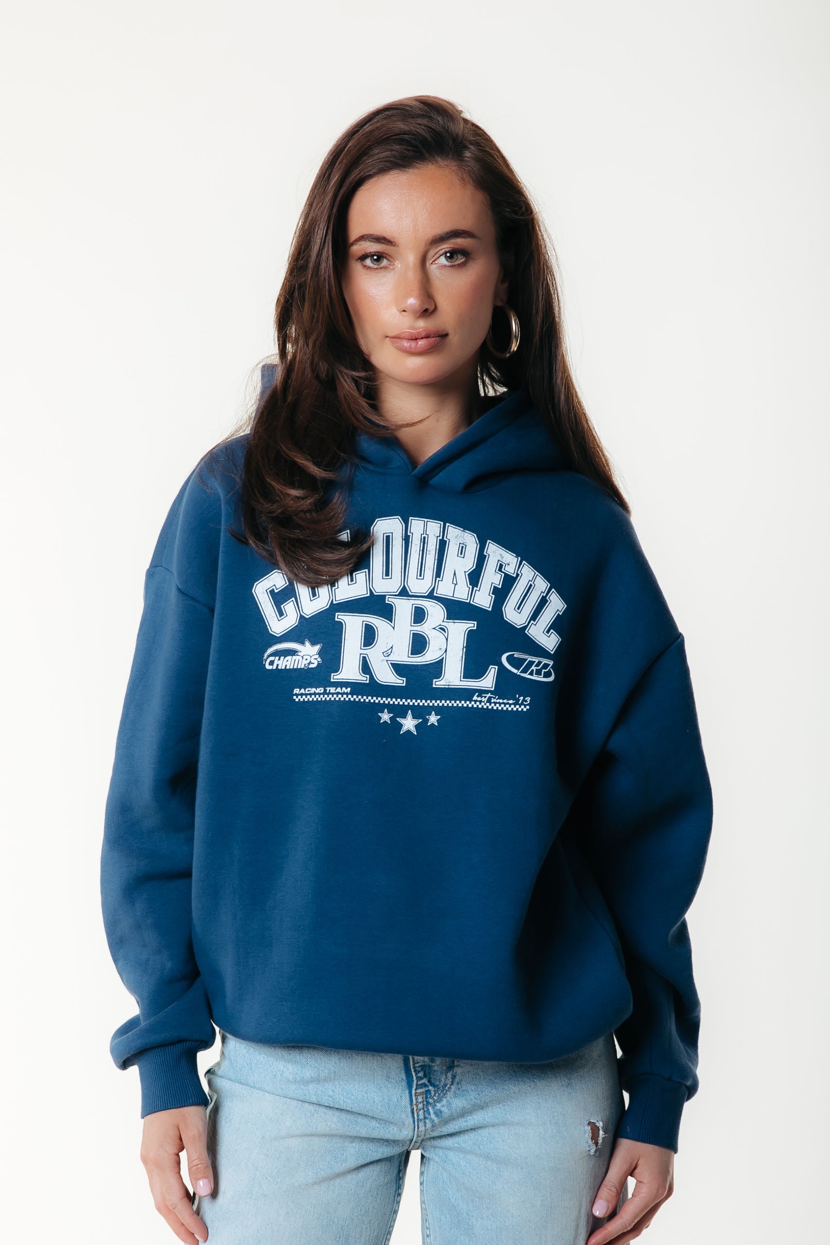 CR RBL Sports Hoodie | Medium blue