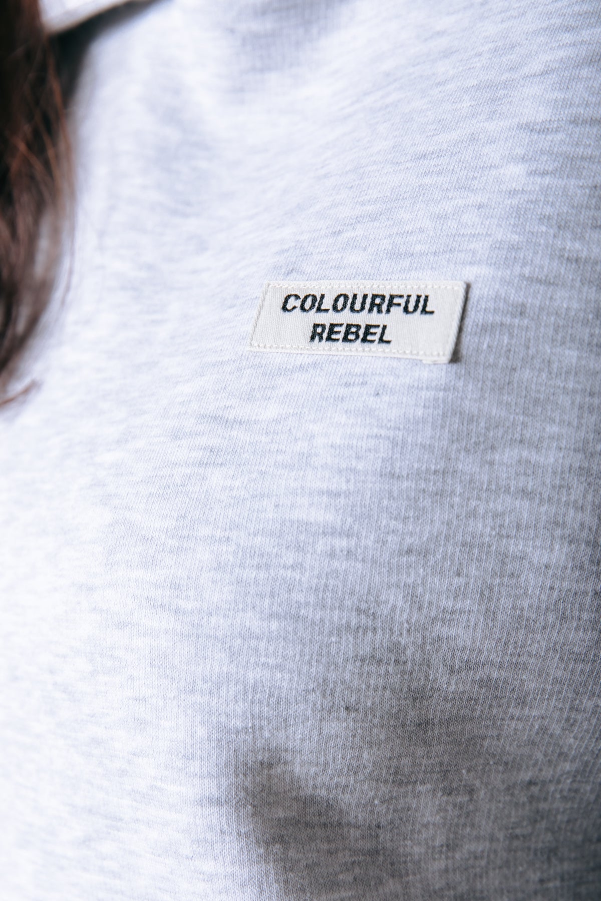 Label Hoodie | Light grey melange