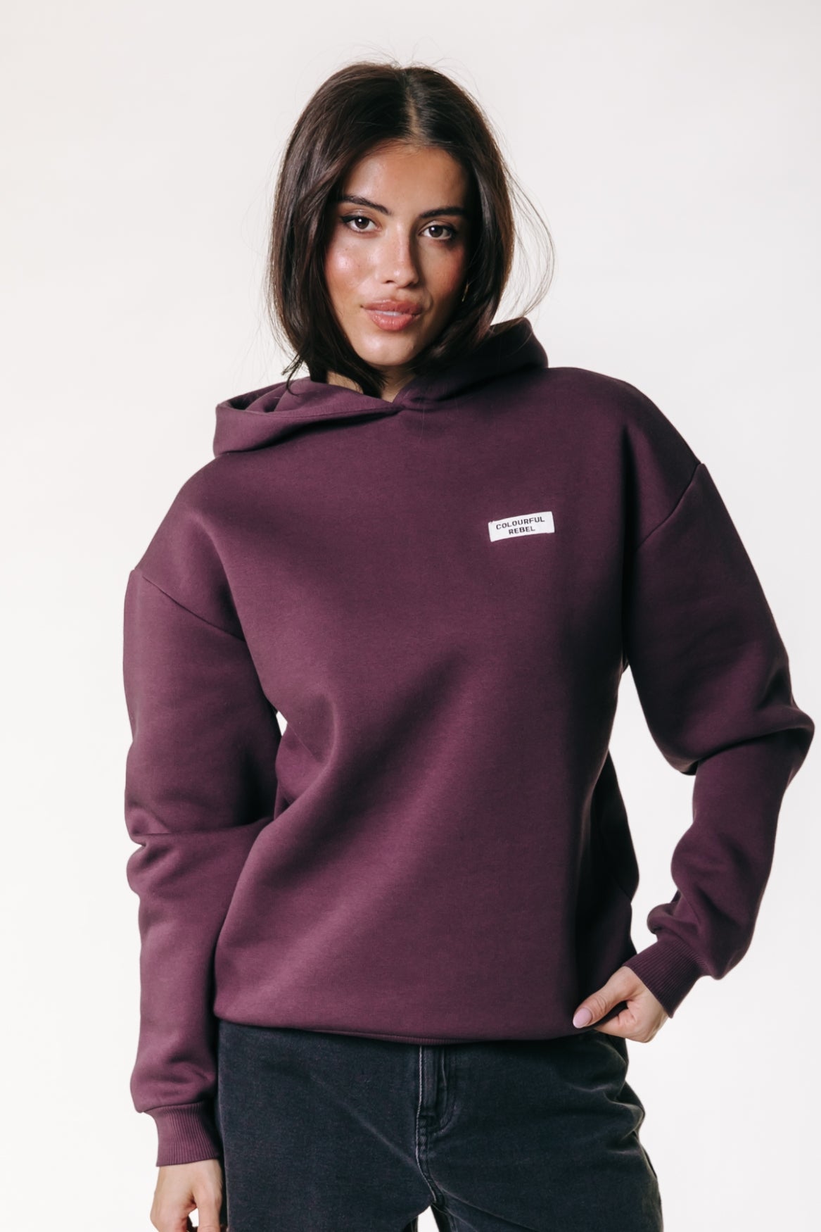 Label Hoodie | Merlot Red