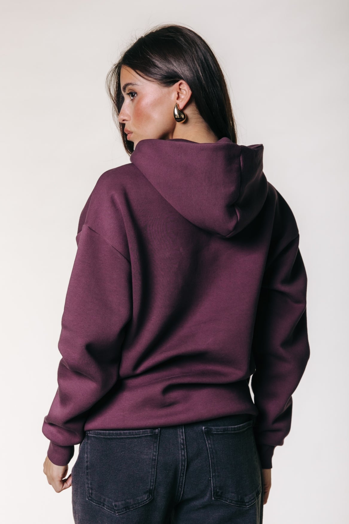 Label Hoodie | Merlot Red
