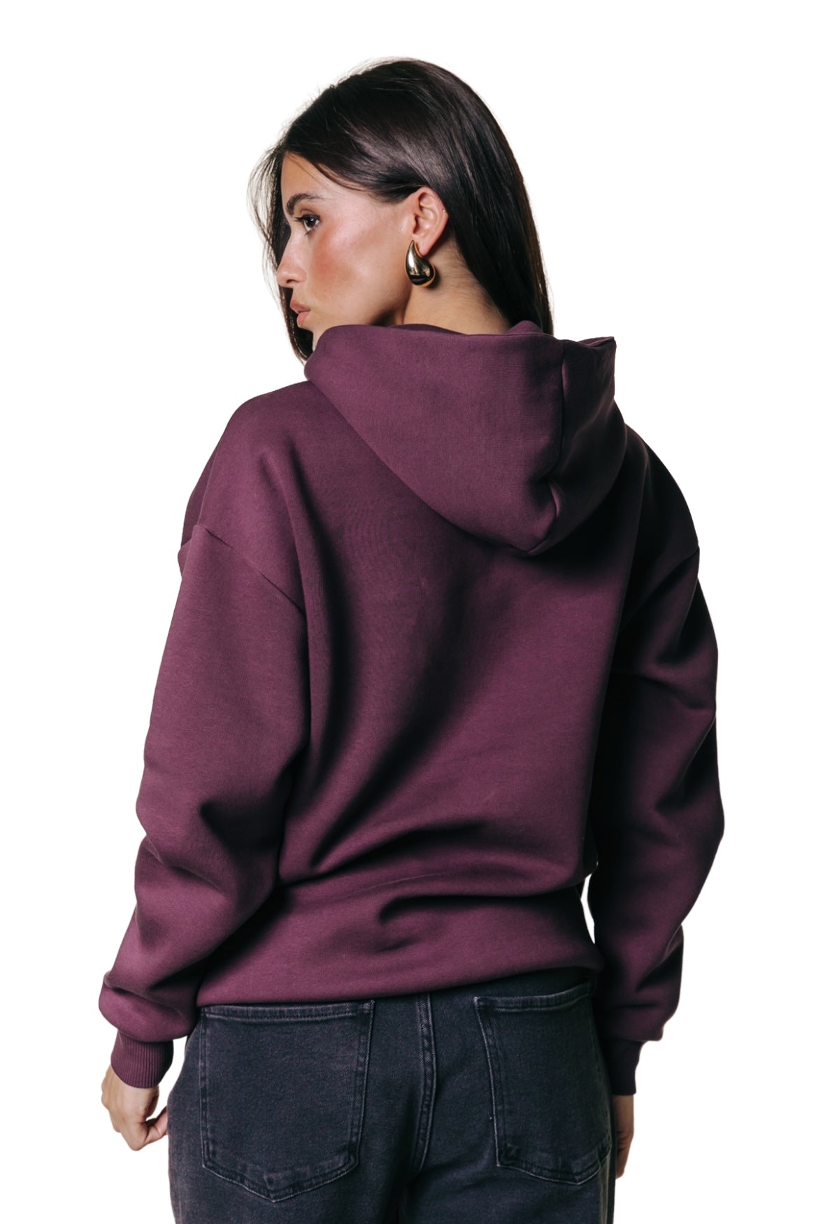 Label Hoodie | Merlot Red