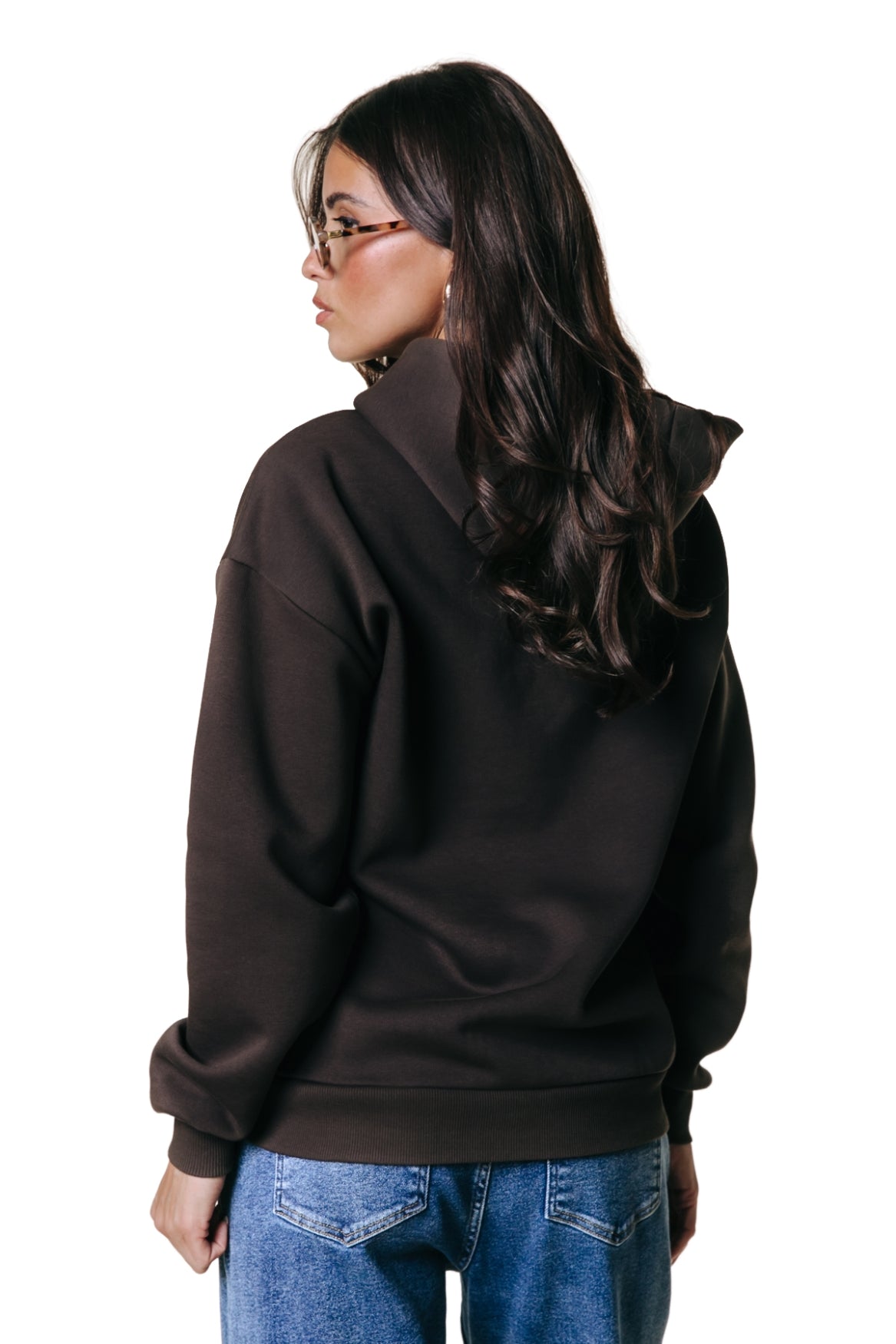 Label Hoodie | Darkest Brown