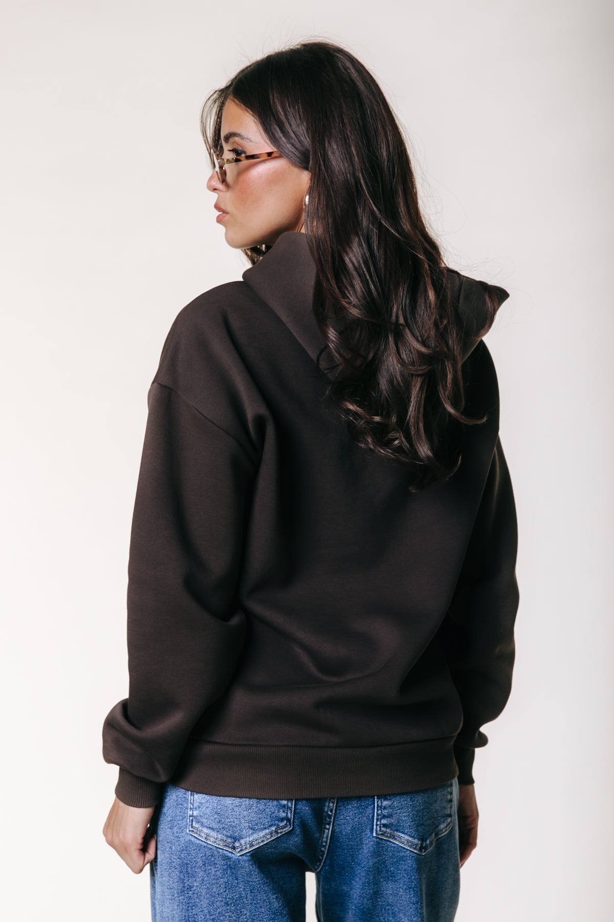 Label Hoodie | Darkest Brown