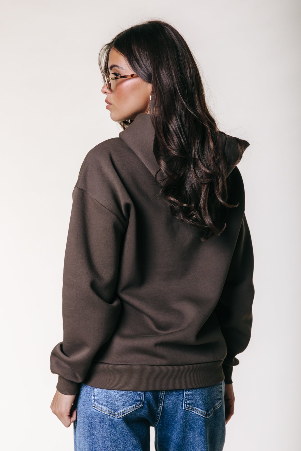Label Hoodie | Brown
