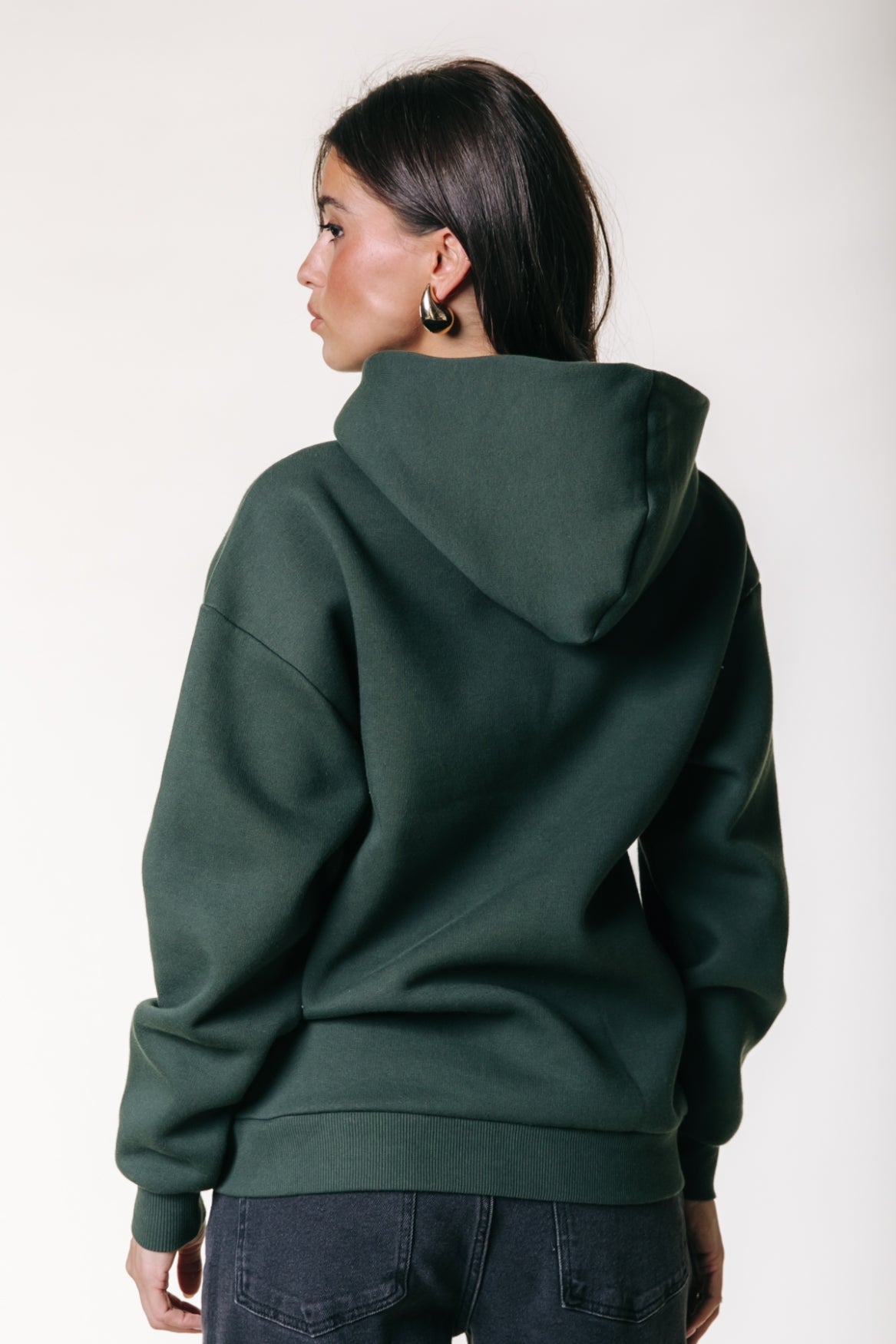 Label Hoodie | Dark green