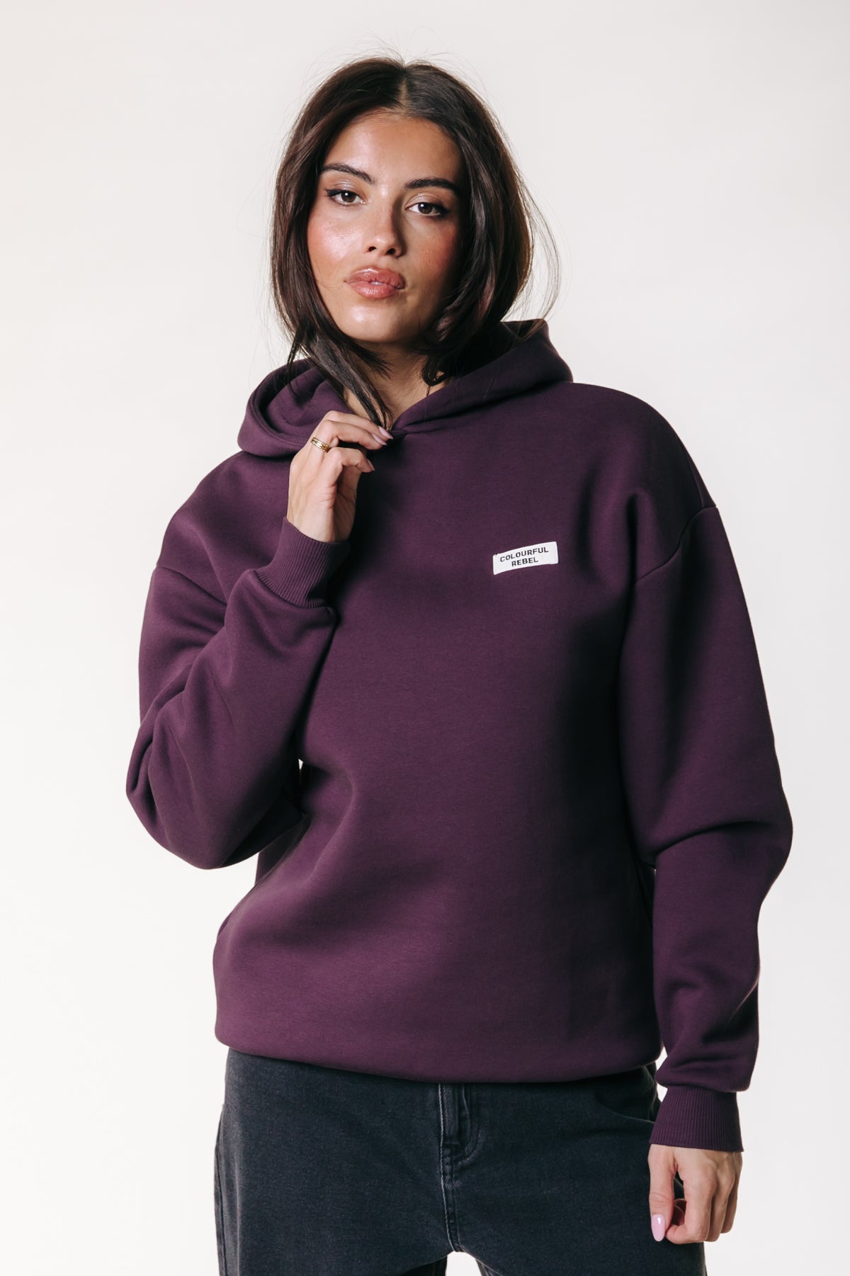 Uni Label Hoodie | Dark purple