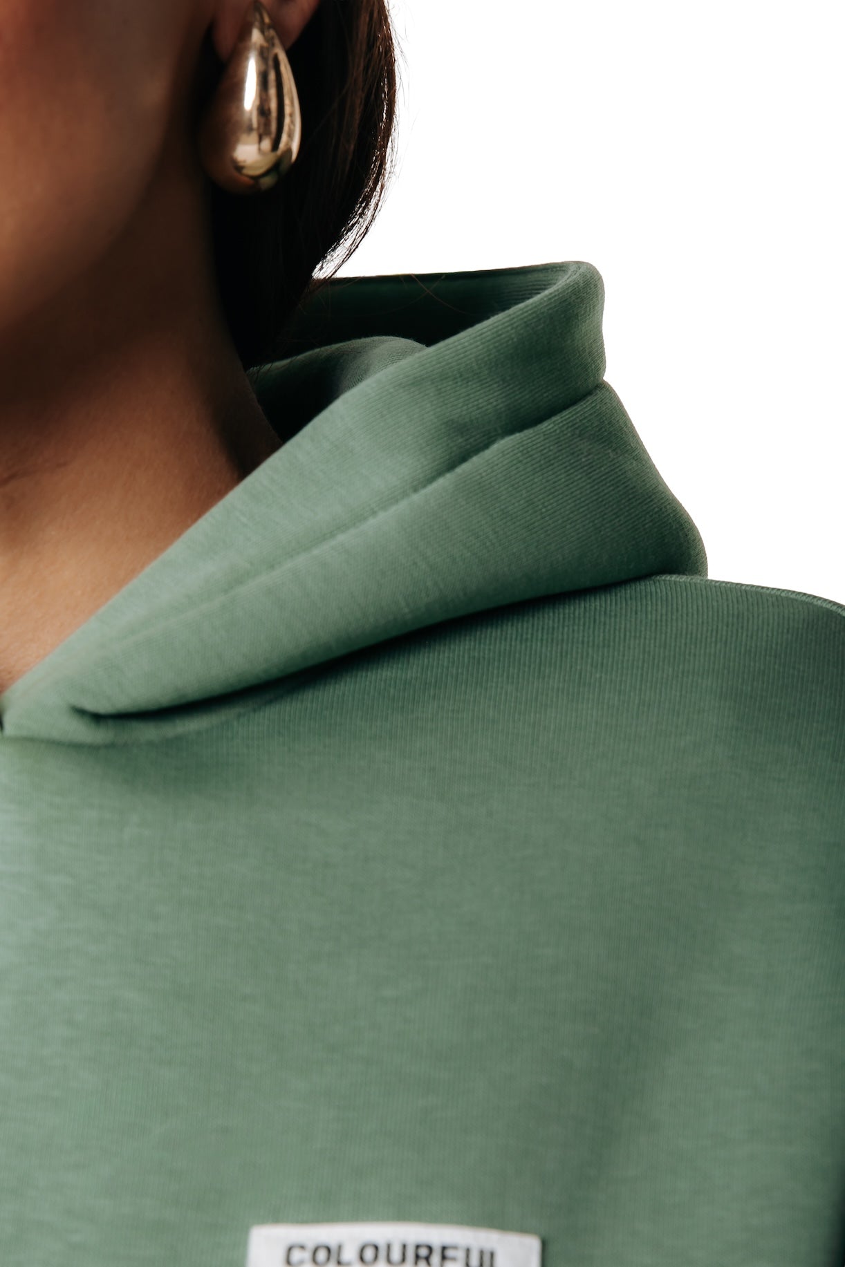 Label Hoodie | Olive Green
