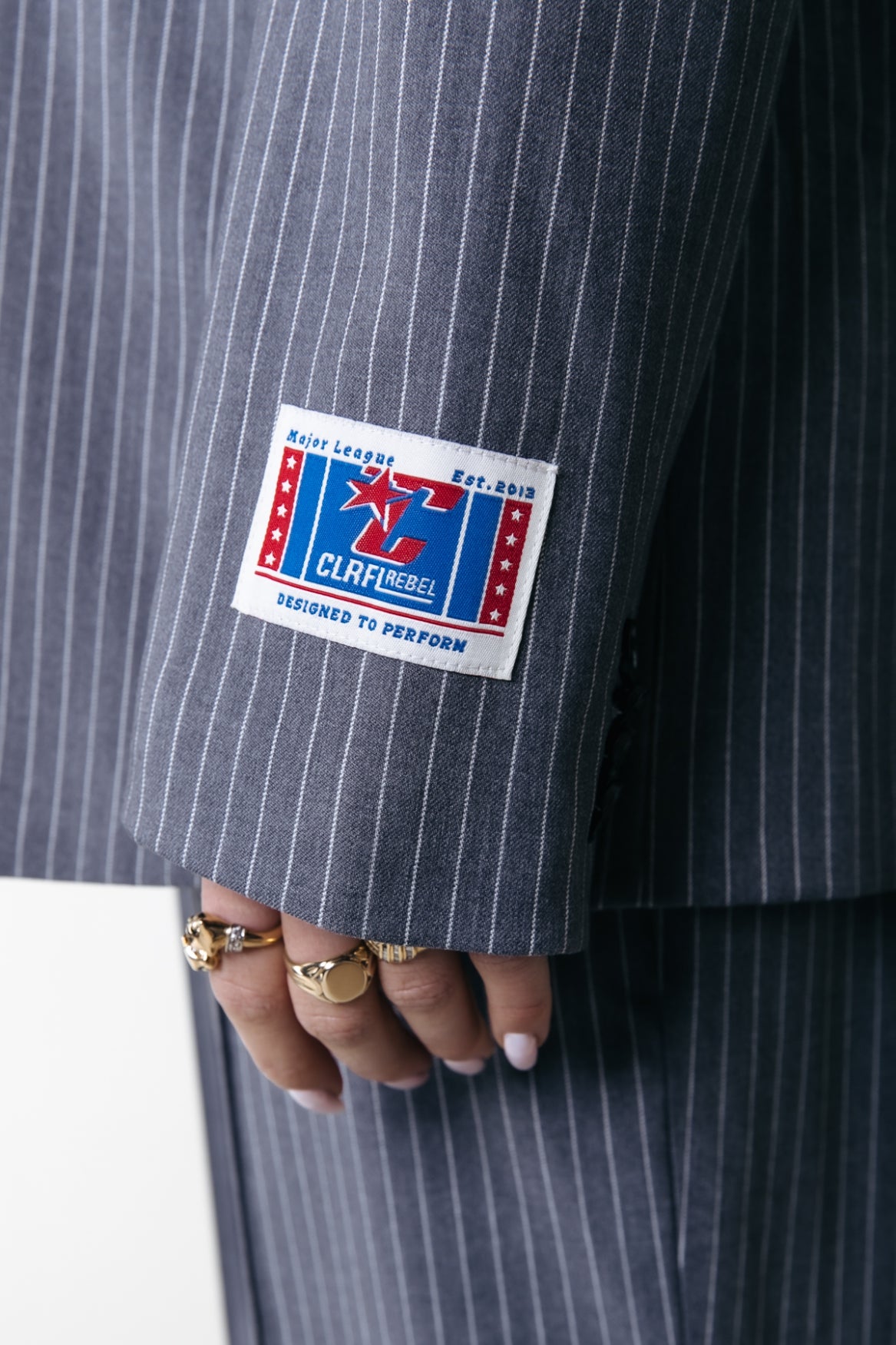 Jesra Stripe Blazer | Dark grey