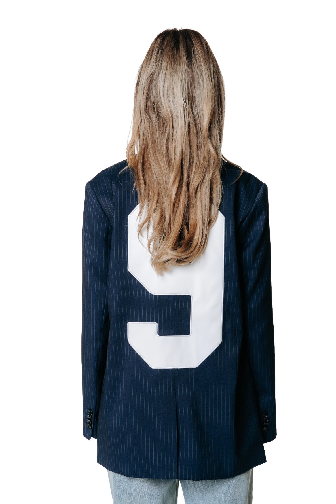 Jesra Stripe Blazer | Dark blue